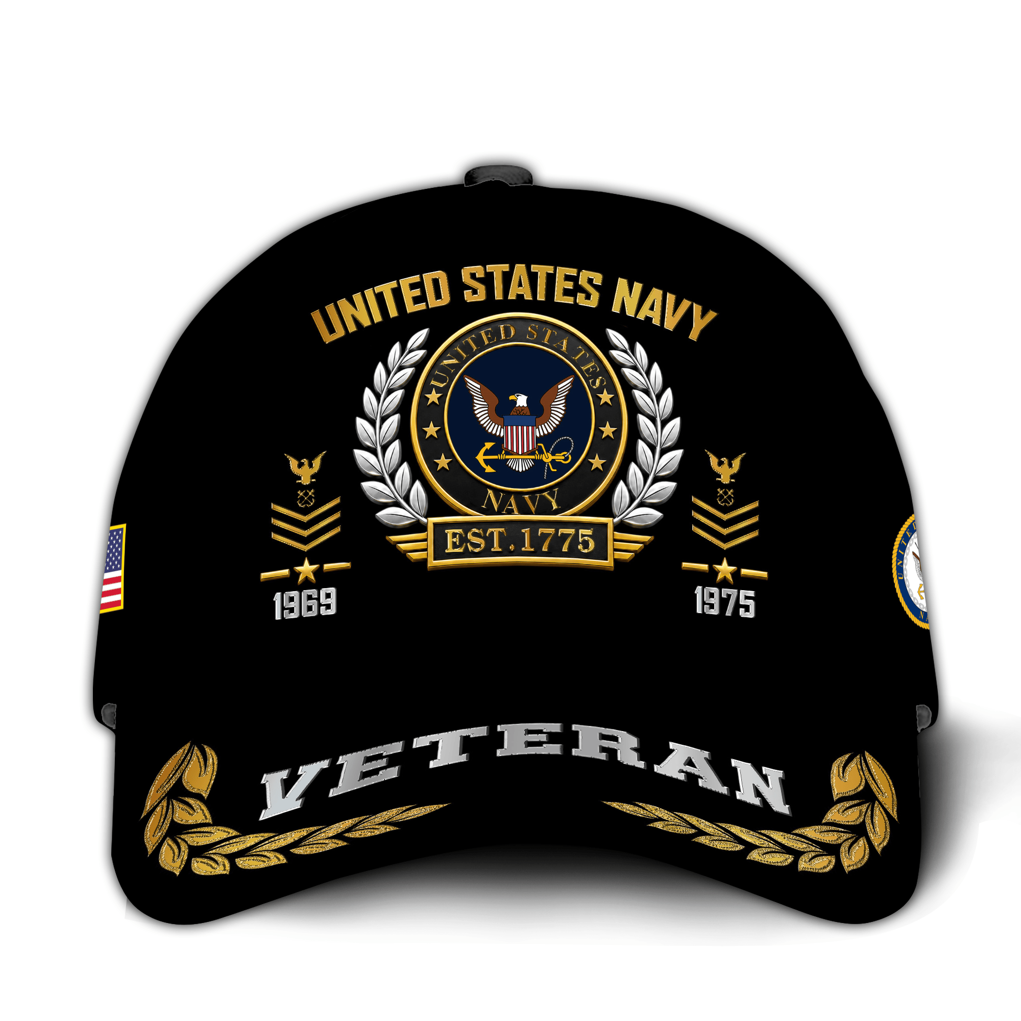 Premium Custom US Navy Veteran Hat VPVC021022, Cap For Navy Veterans, Gifts For Veterans Day, Father’s Day