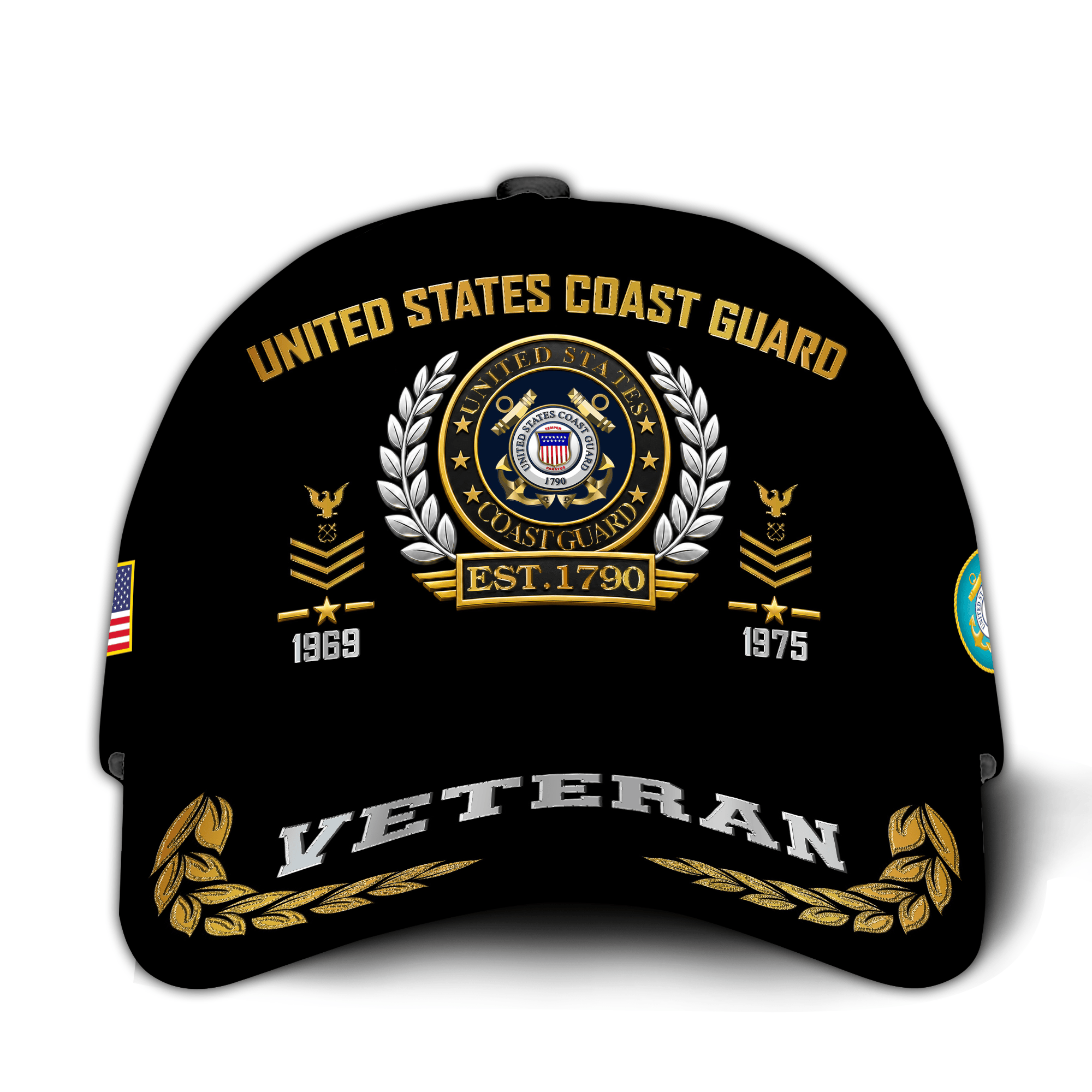 Premium Custom USCG Veteran Hat VPVC021025, Cap For Coast Guard Veterans, Gifts For Veterans Day, Father’s Day