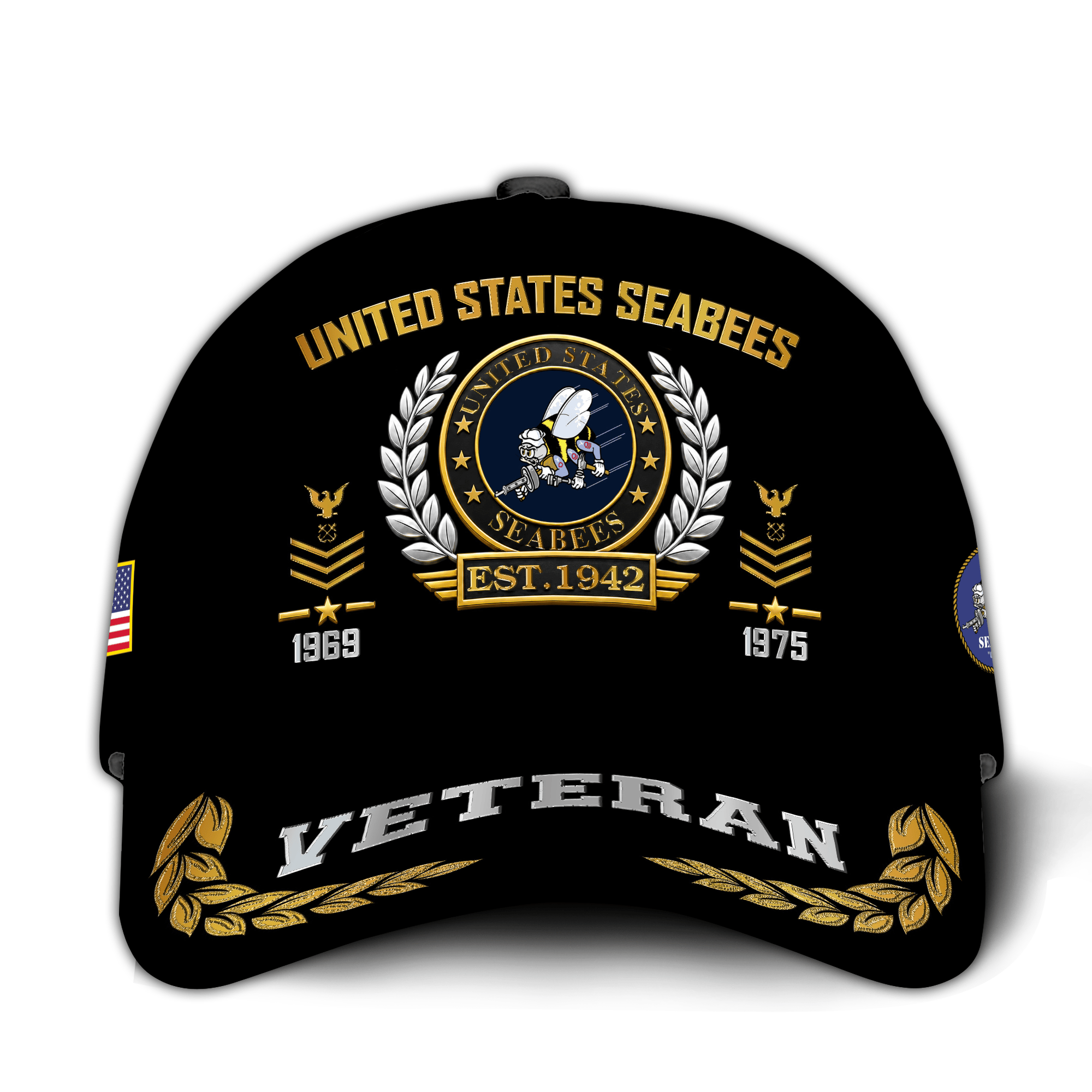 Premium Custom US Seabees Veteran Hat VPVC021029, Cap For Seabees Veteran, Gifts For Veterans Day, Father’s Day