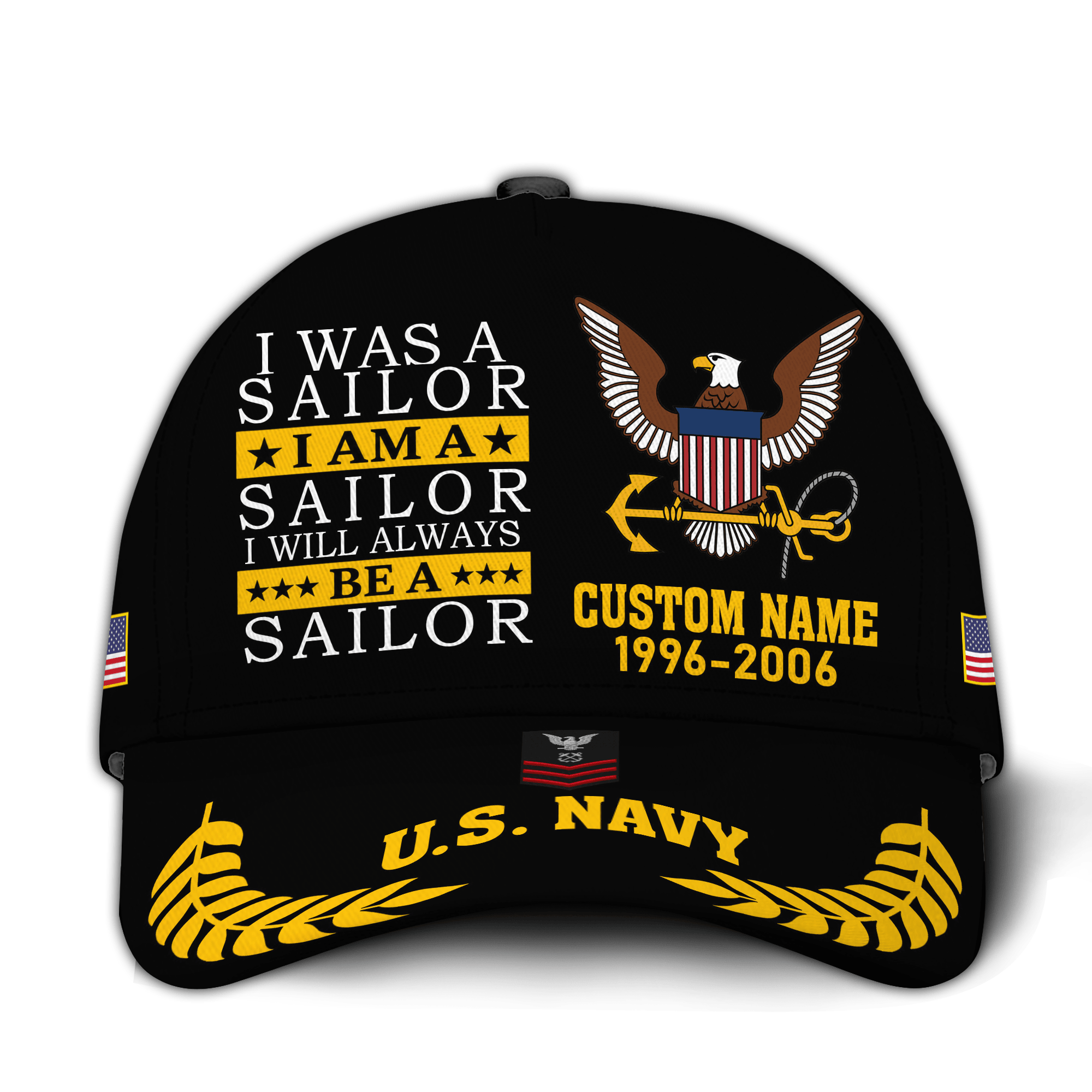 Premium Custom US Navy Veteran Hat VPVC021032, Cap For Navy Veterans, Gifts For Veterans Day, Father’s Day