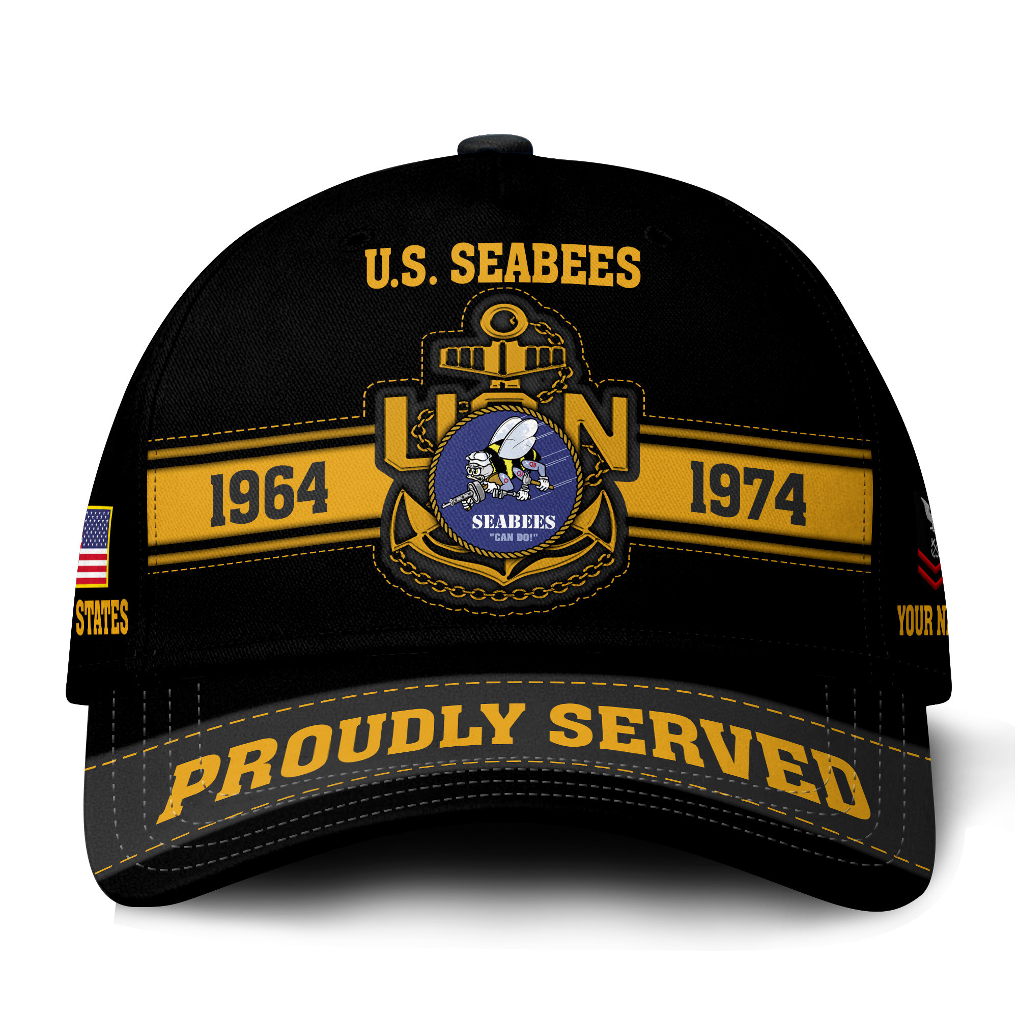 Premium Custom US Seabees Veteran Hat VPVC021049, Cap For Seabees Veteran, Gifts For Veterans Day, Father’s Day