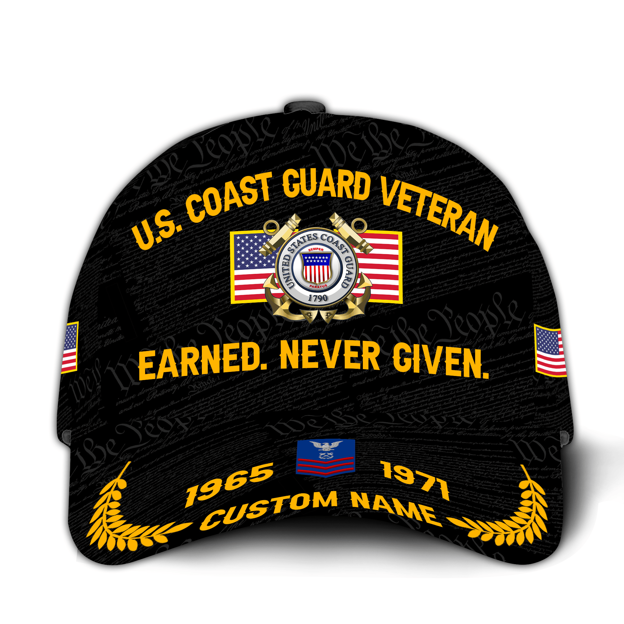 Premium Custom USCG Veteran Hat VPVC021065, Cap For Coast Guard Veterans, Gifts For Veterans Day, Father’s Day