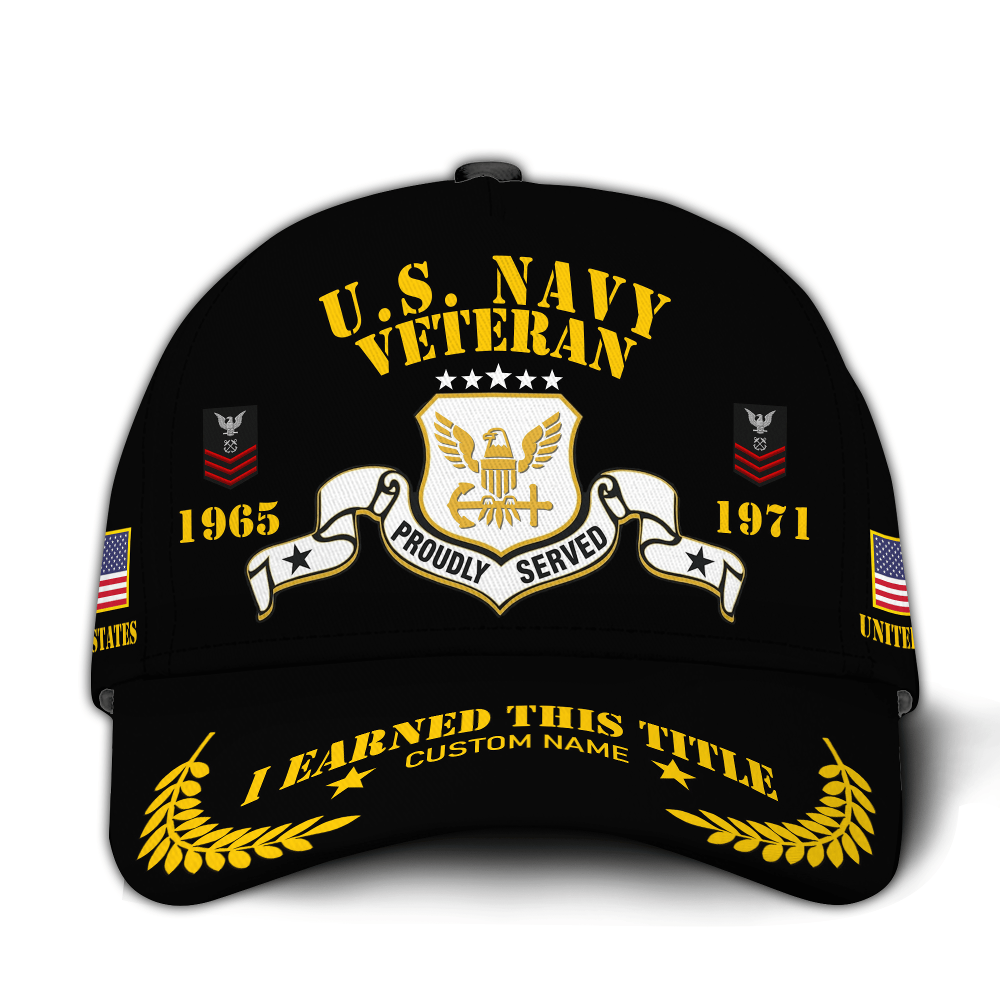 Premium Custom US Navy Veteran Hat VPVC021092, Cap For Navy Veterans, Gifts For Veterans Day, Father’s Day