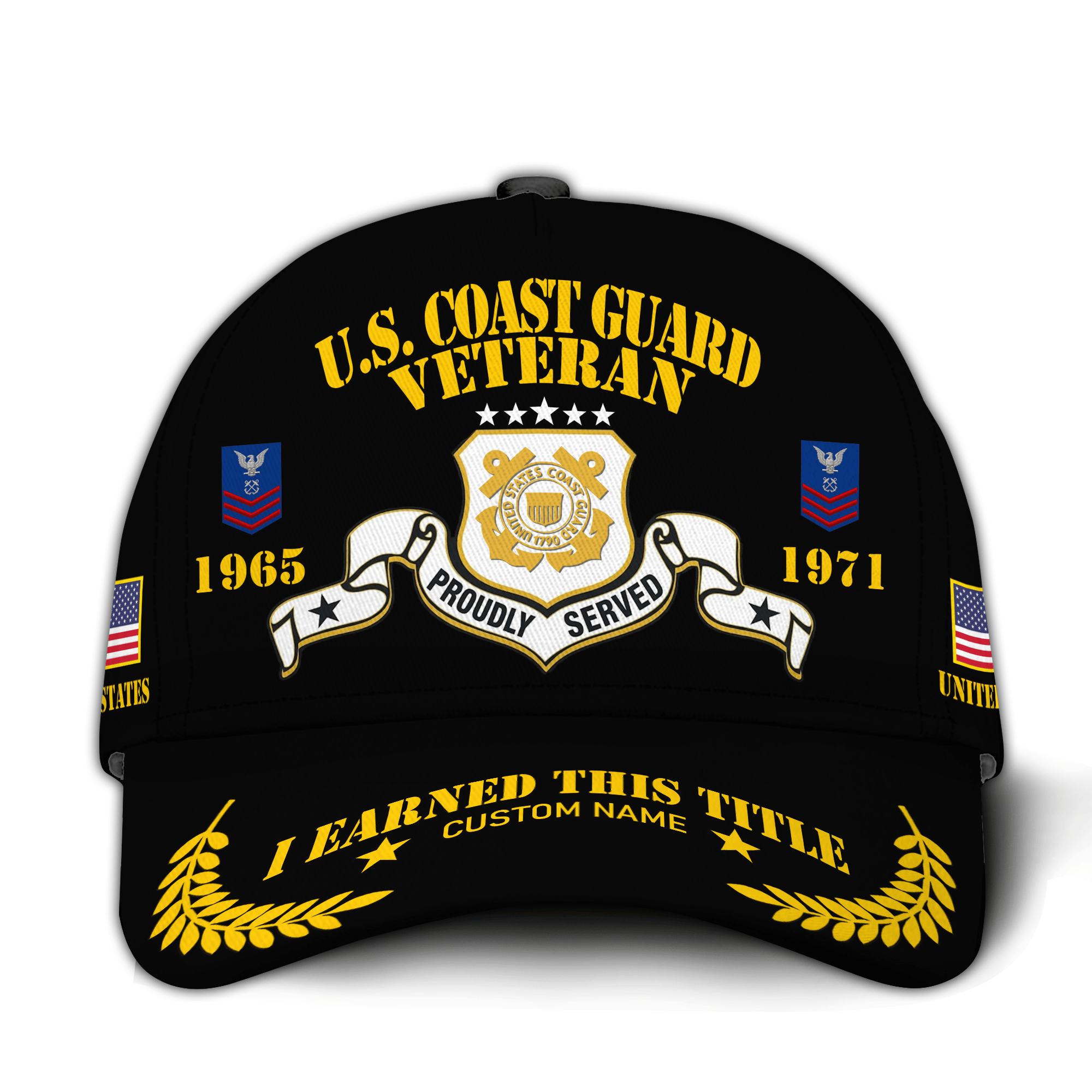 Premium Custom USCG Veteran Hat VPVC021095, Cap For Coast Guard Veterans, Gifts For Veterans Day, Father’s Day
