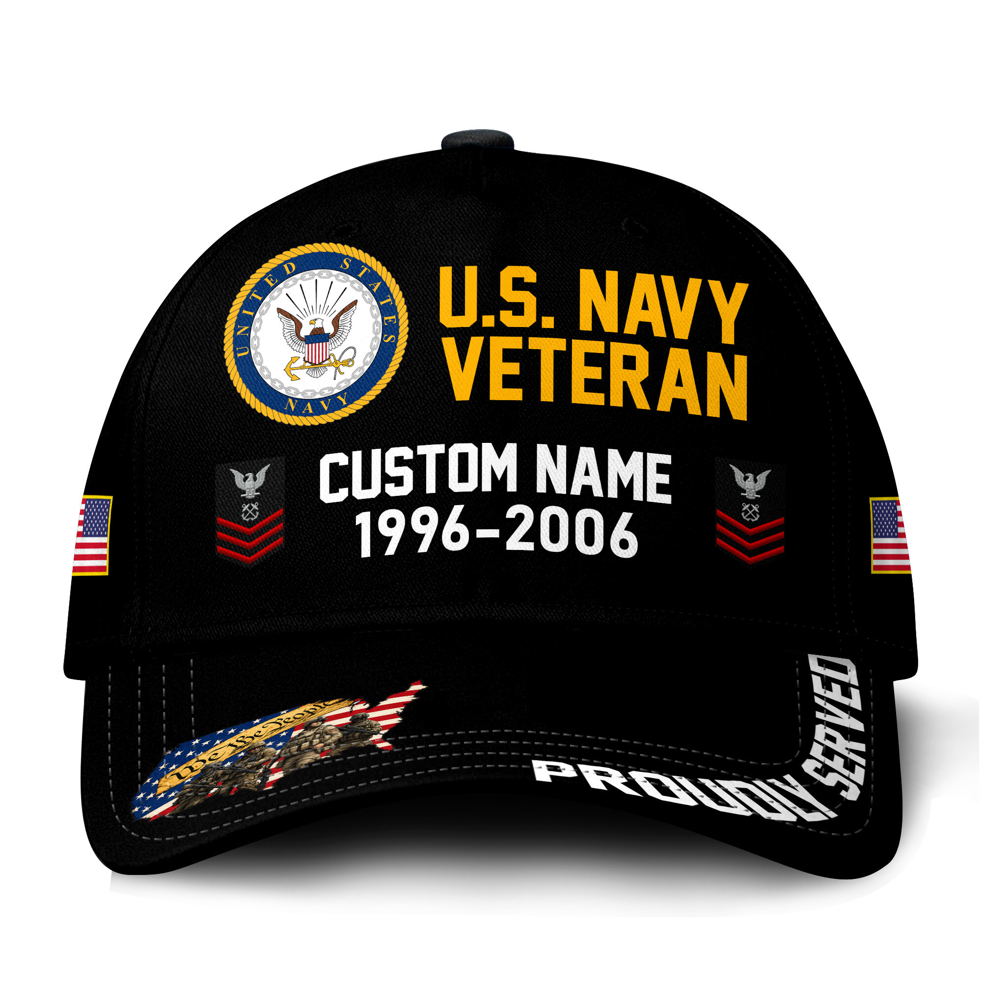 Premium Custom US Navy Veteran Hat VPVC021142, Cap For Navy Veterans, Gifts For Veterans Day, Father’s Day
