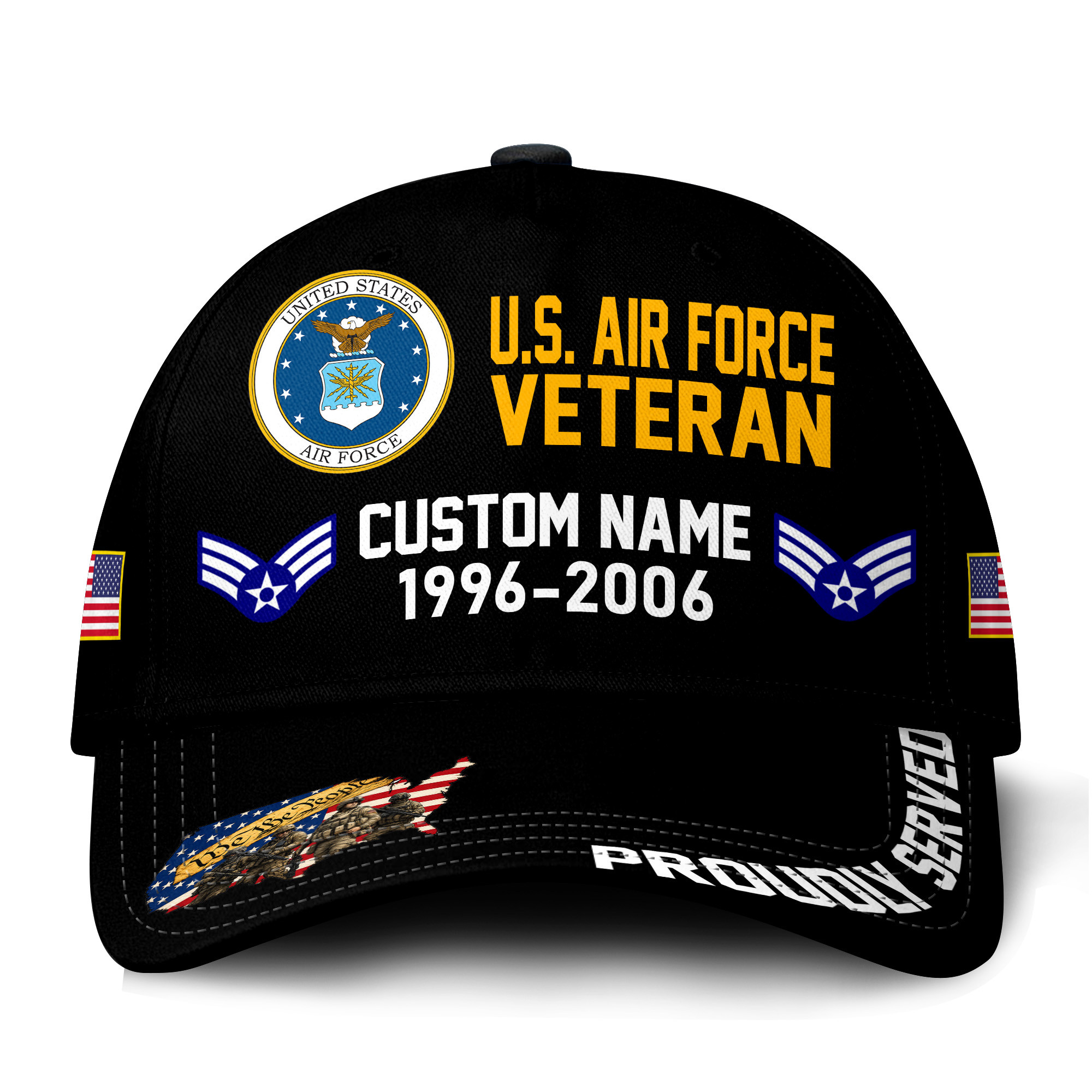 Premium Custom USAF Veteran Hat VPVC021144, Cap For Air Force Veterans, Gifts For Veterans Day, Father’s Day