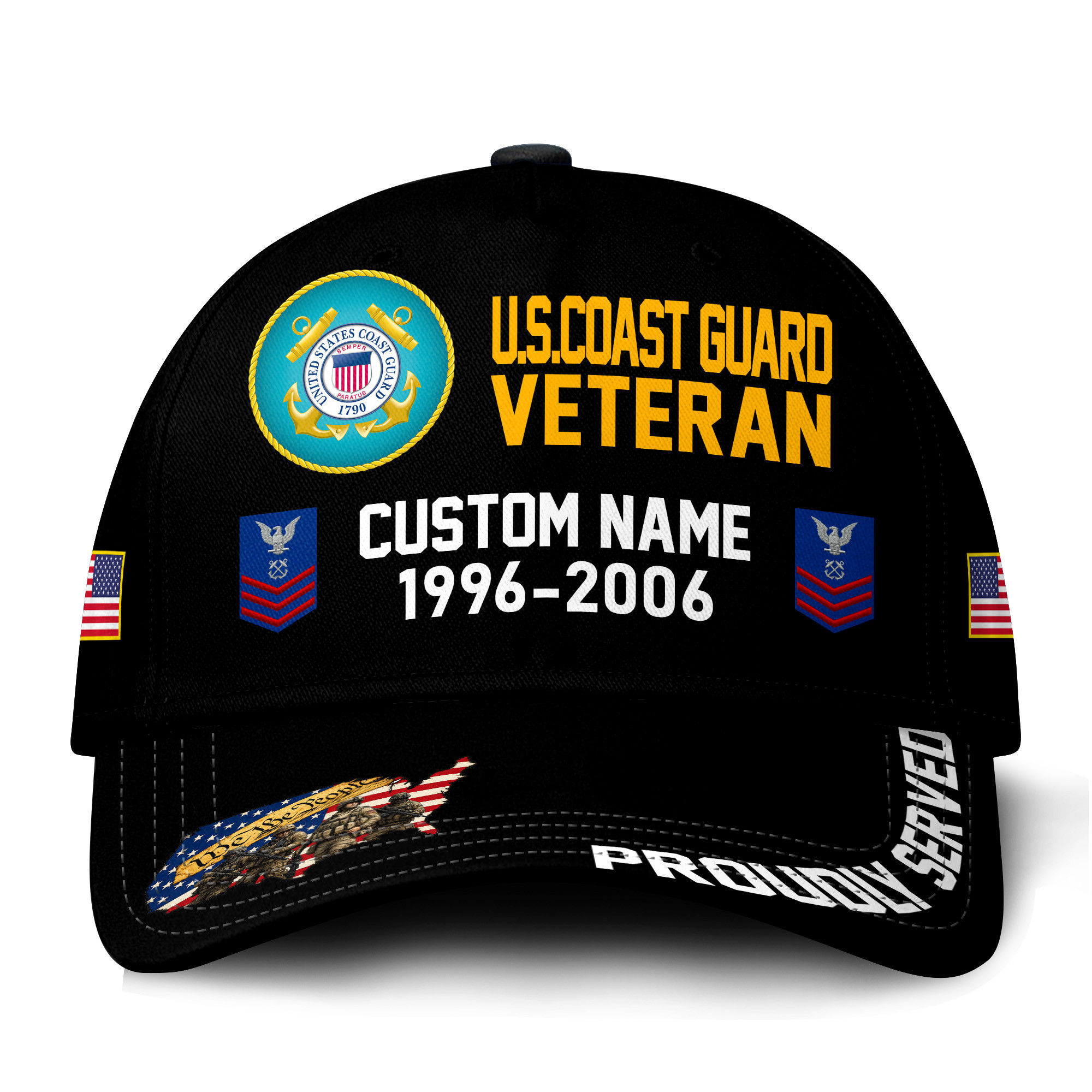 Premium Custom USCG Veteran Hat VPVC021145, Cap For Coast Guard Veterans, Gifts For Veterans Day, Father’s Day