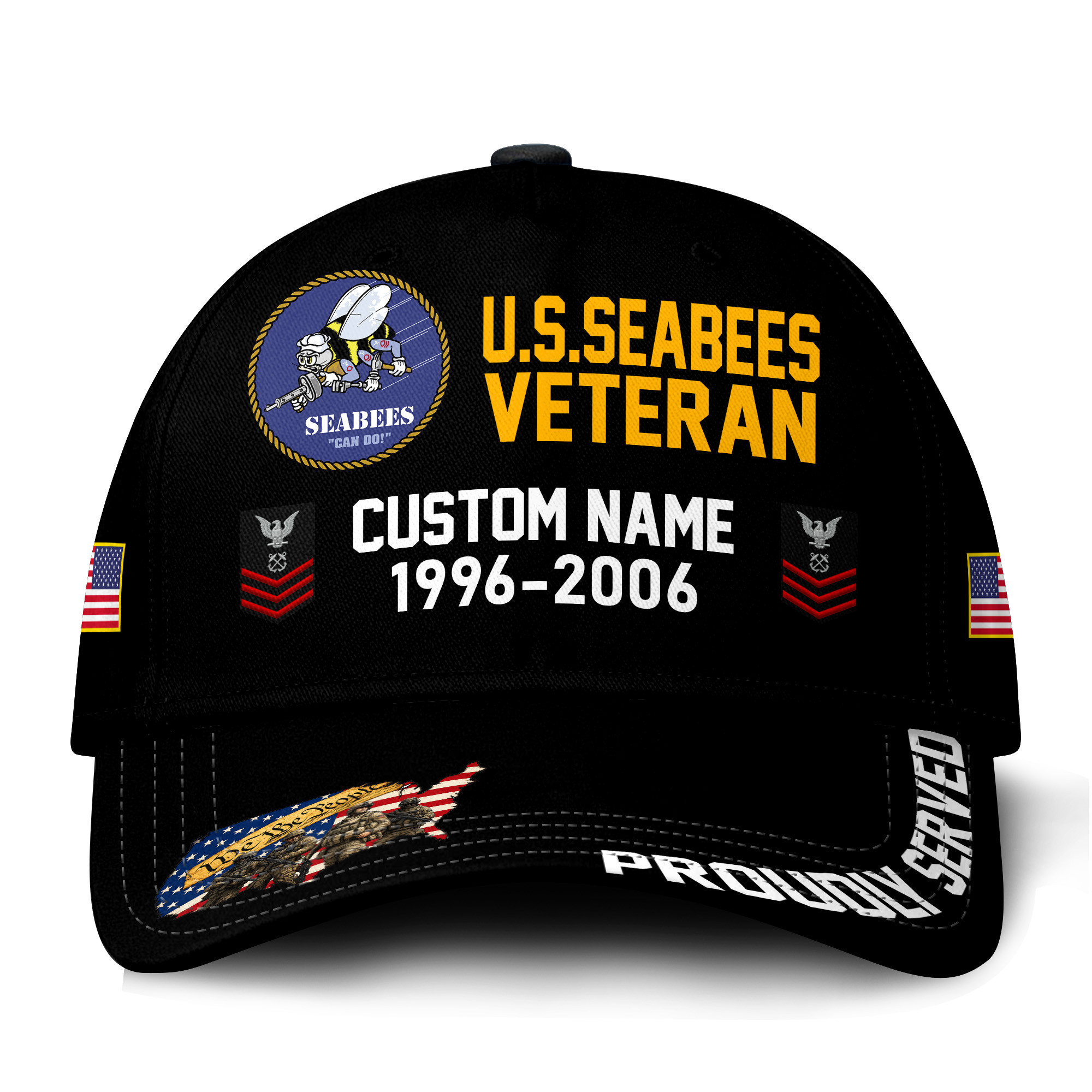 Premium Custom US Seabees Veteran Hat VPVC021149, Cap For Seabees Veteran, Gifts For Veterans Day, Father’s Day