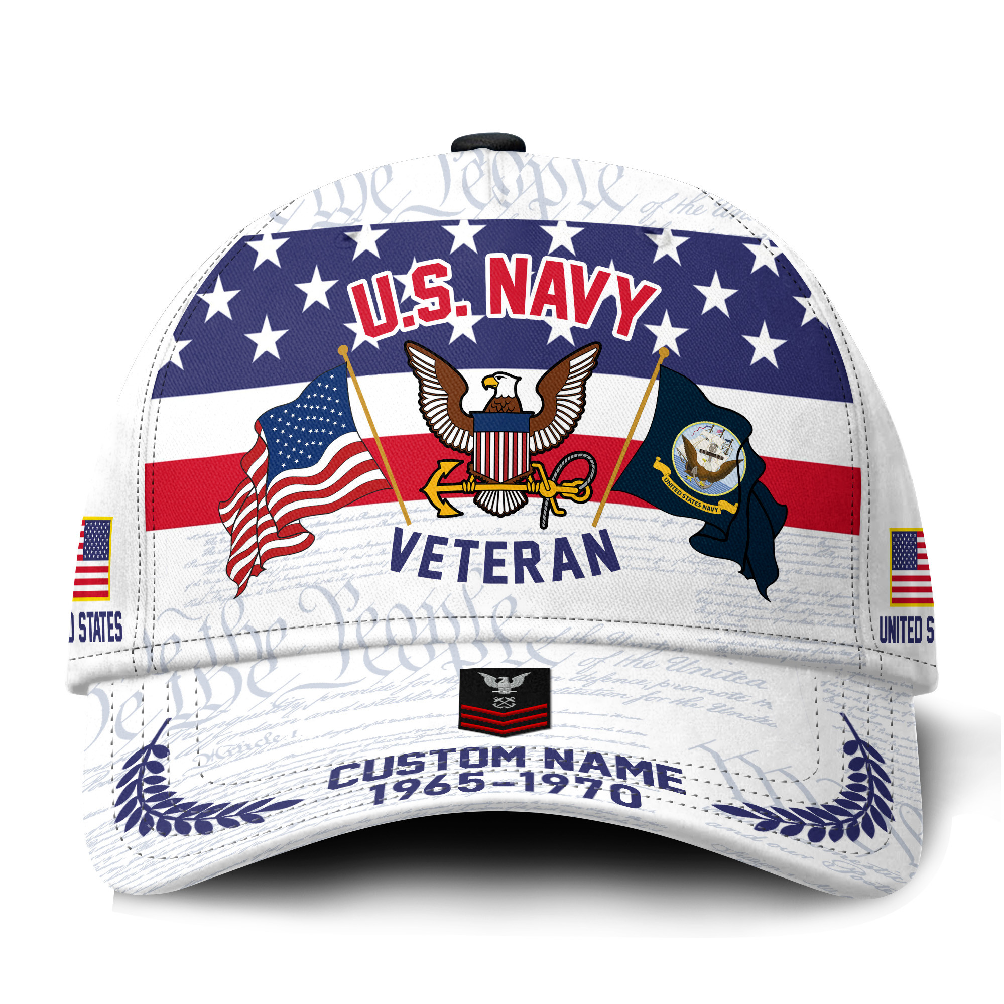 Premium Custom US Navy Veteran Hat VPVC021212, Cap For Navy Veterans, Gifts For Veterans Day, Father’s Day