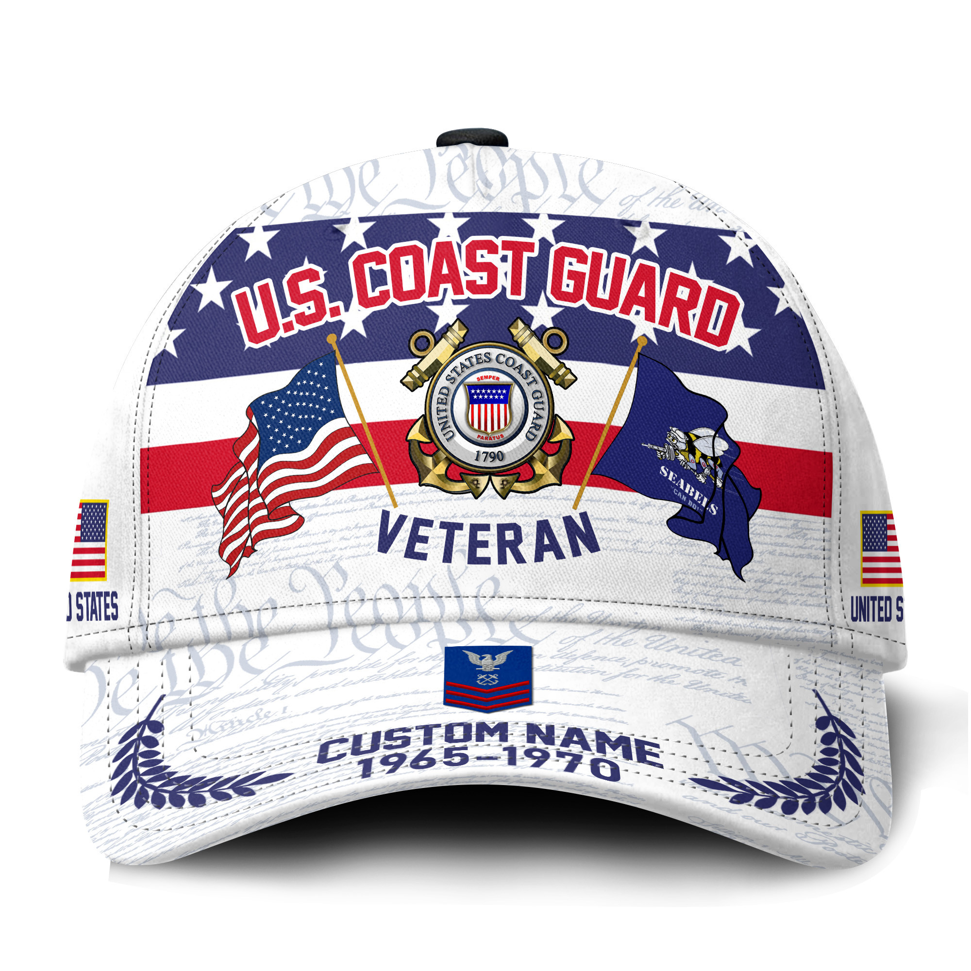 Premium Custom USCG Veteran Hat VPVC021215, Cap For Coast Guard Veterans, Gifts For Veterans Day, Father’s Day