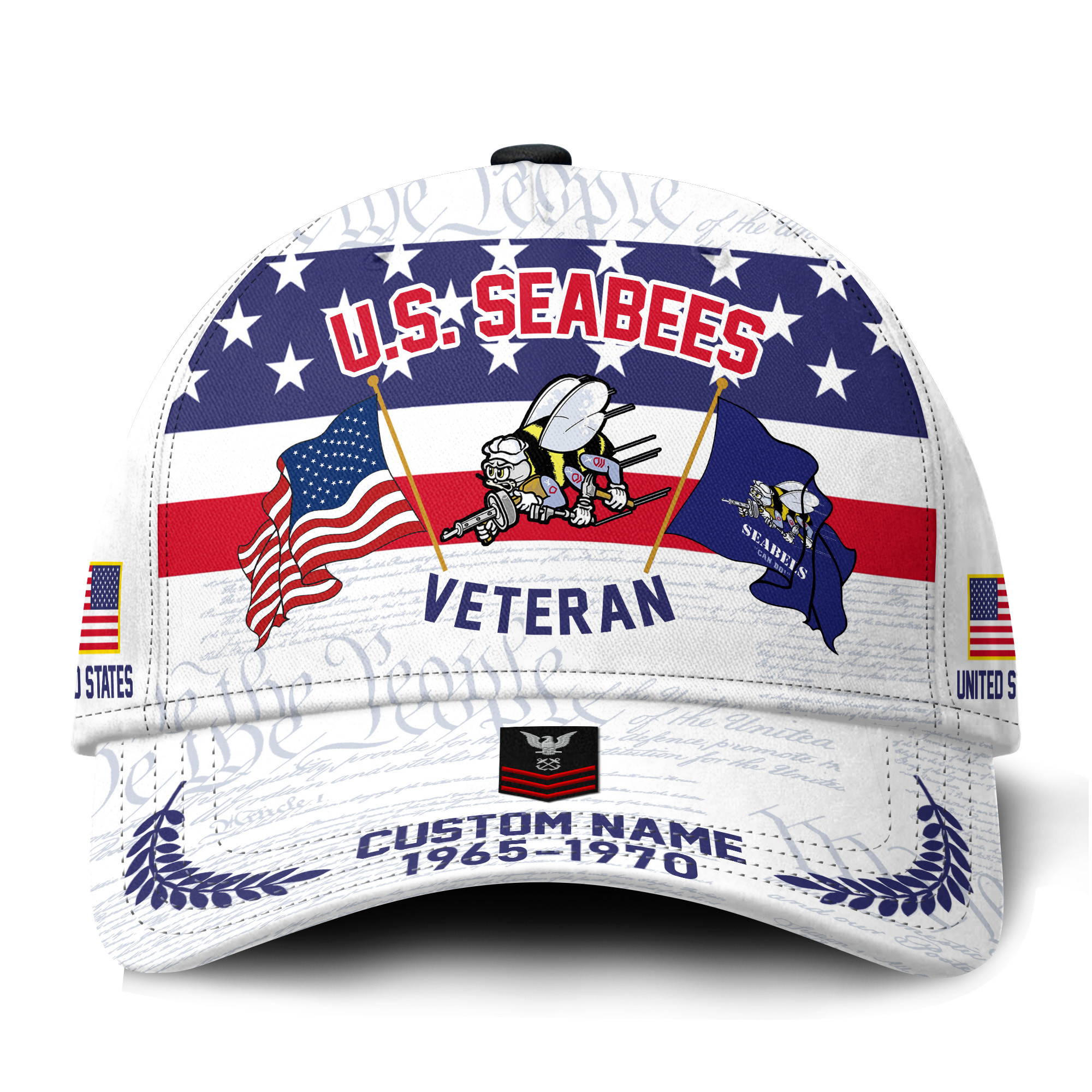 Premium Custom US Seabees Veteran Hat VPVC021219, Cap For Seabees Veteran, Gifts For Veterans Day, Father’s Day