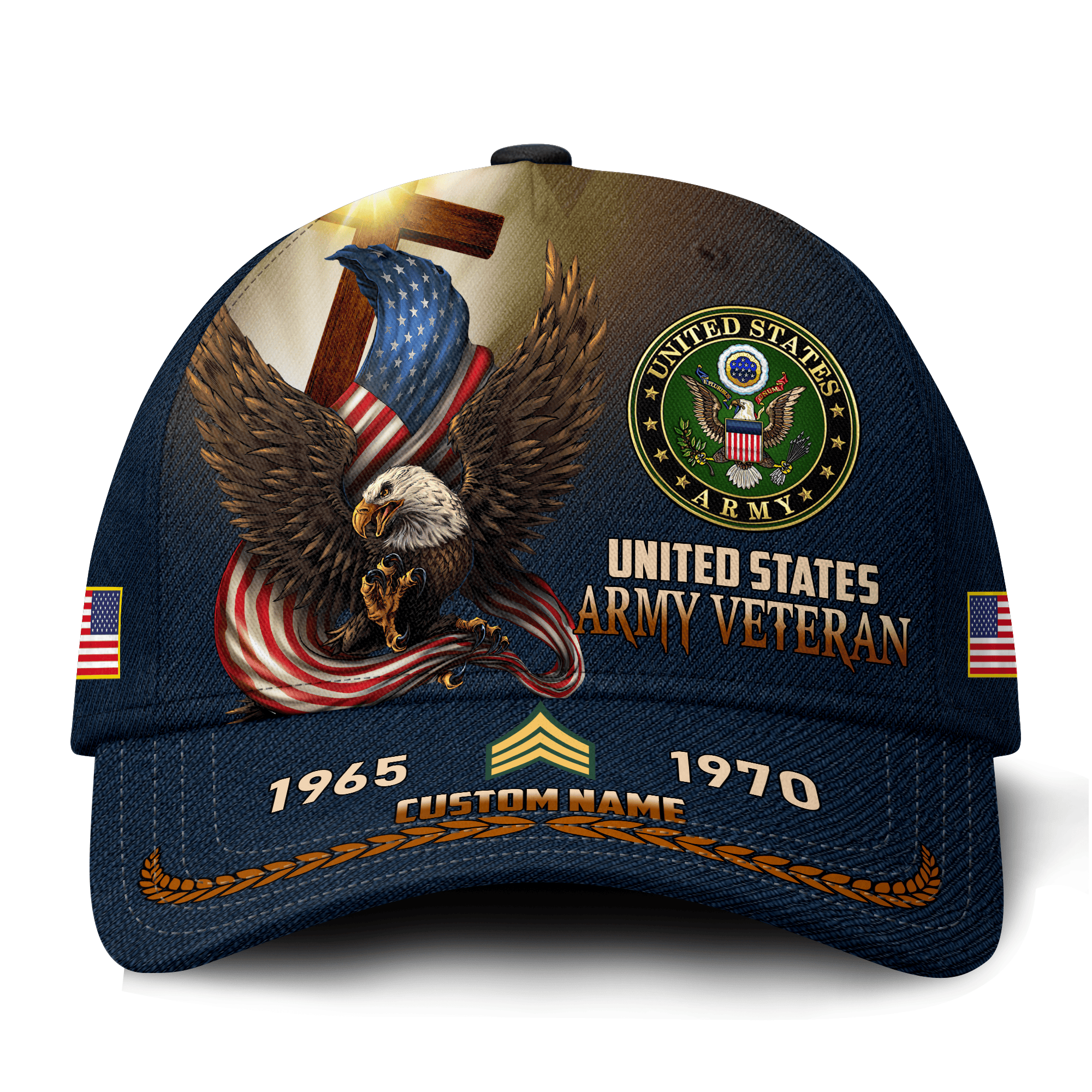 Premium Custom US Army Veteran Hat VPVC021221, Cap For Army Veterans, Gifts For Veterans Day, Father’s Day