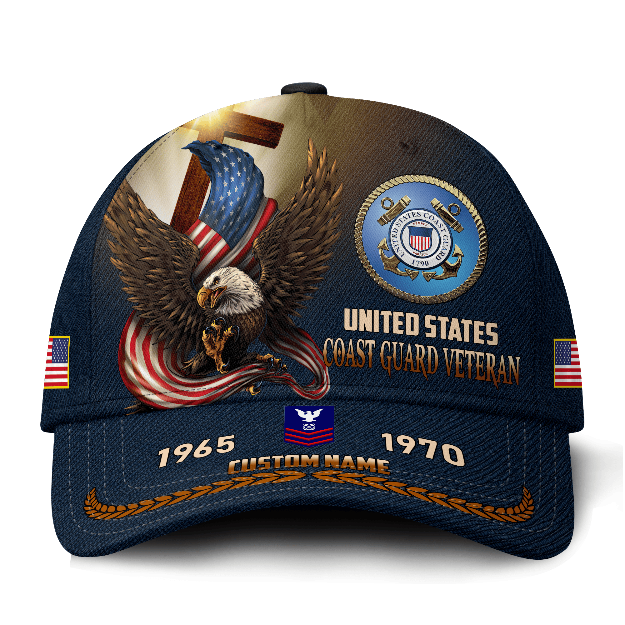 Premium Custom USCG Veteran Hat VPVC021225, Cap For Coast Guard Veterans, Gifts For Veterans Day, Father’s Day