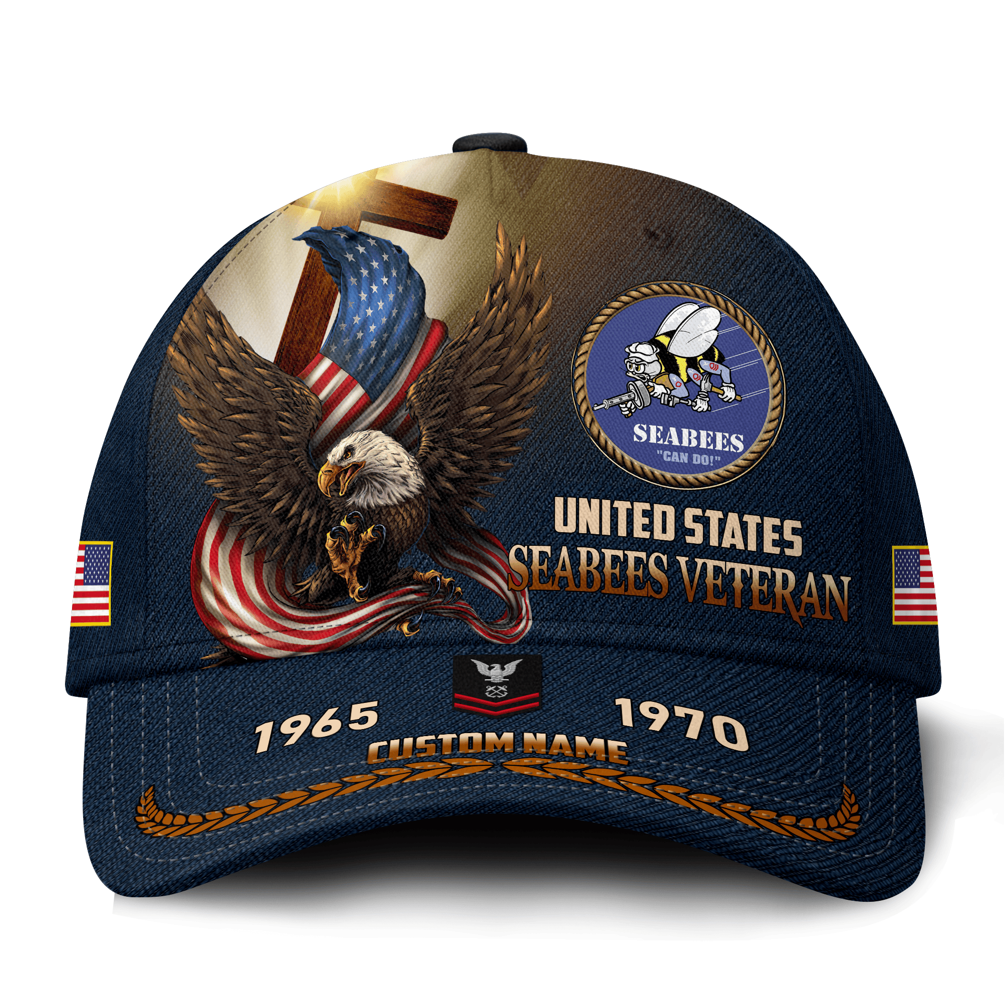 Premium Custom US Seabees Veteran Hat VPVC021229, Cap For Seabees Veteran, Gifts For Veterans Day, Father’s Day