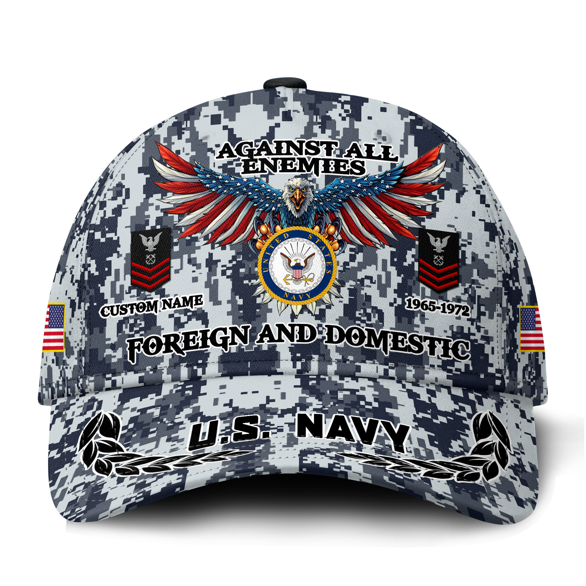 Premium Custom US Navy Veteran Hat VPVC021232, Cap For Navy Veterans, Gifts For Veterans Day, Father’s Day