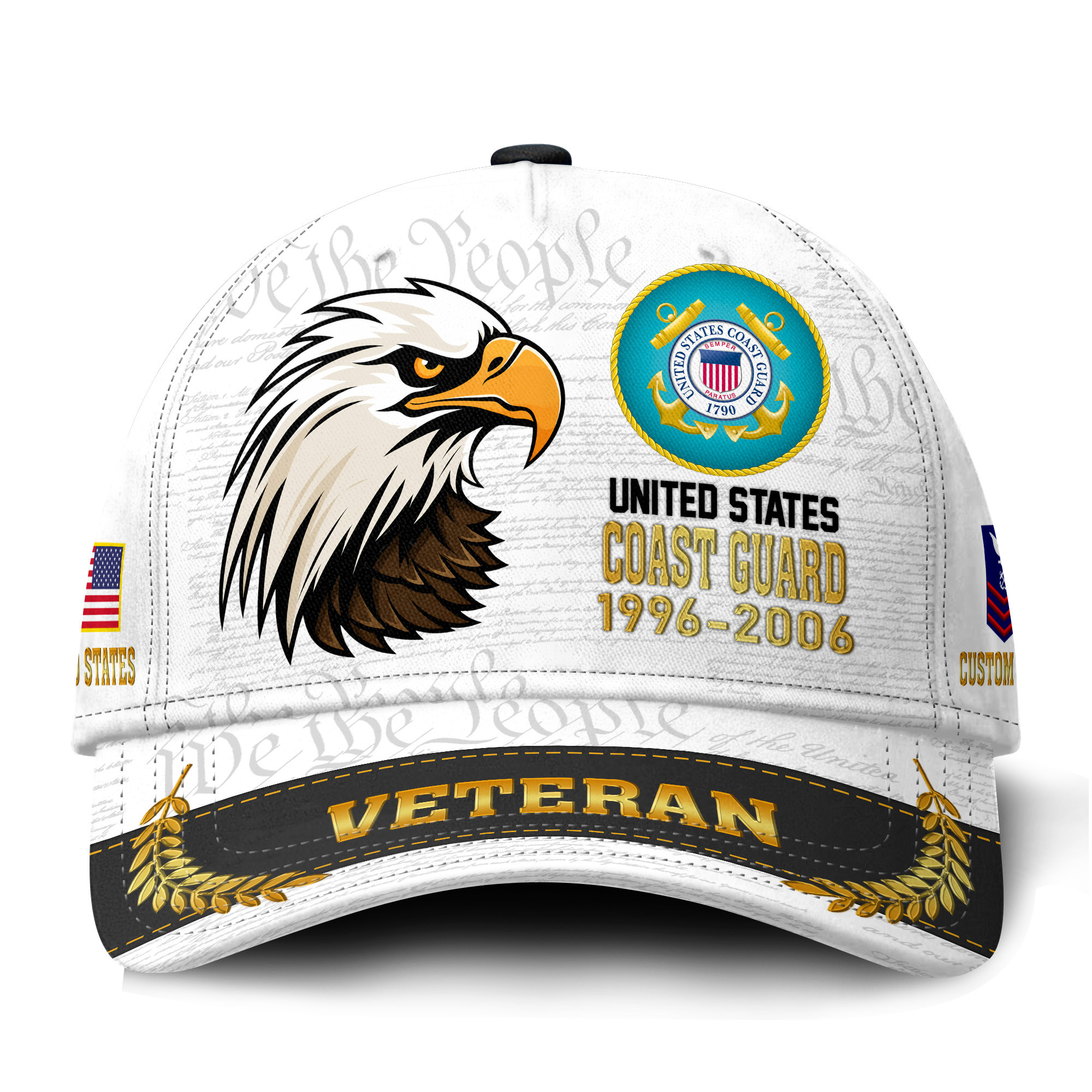 Premium Custom USCG Veteran Hat VPVC021265, Cap For Coast Guard Veterans, Gifts For Veterans Day, Father’s Day