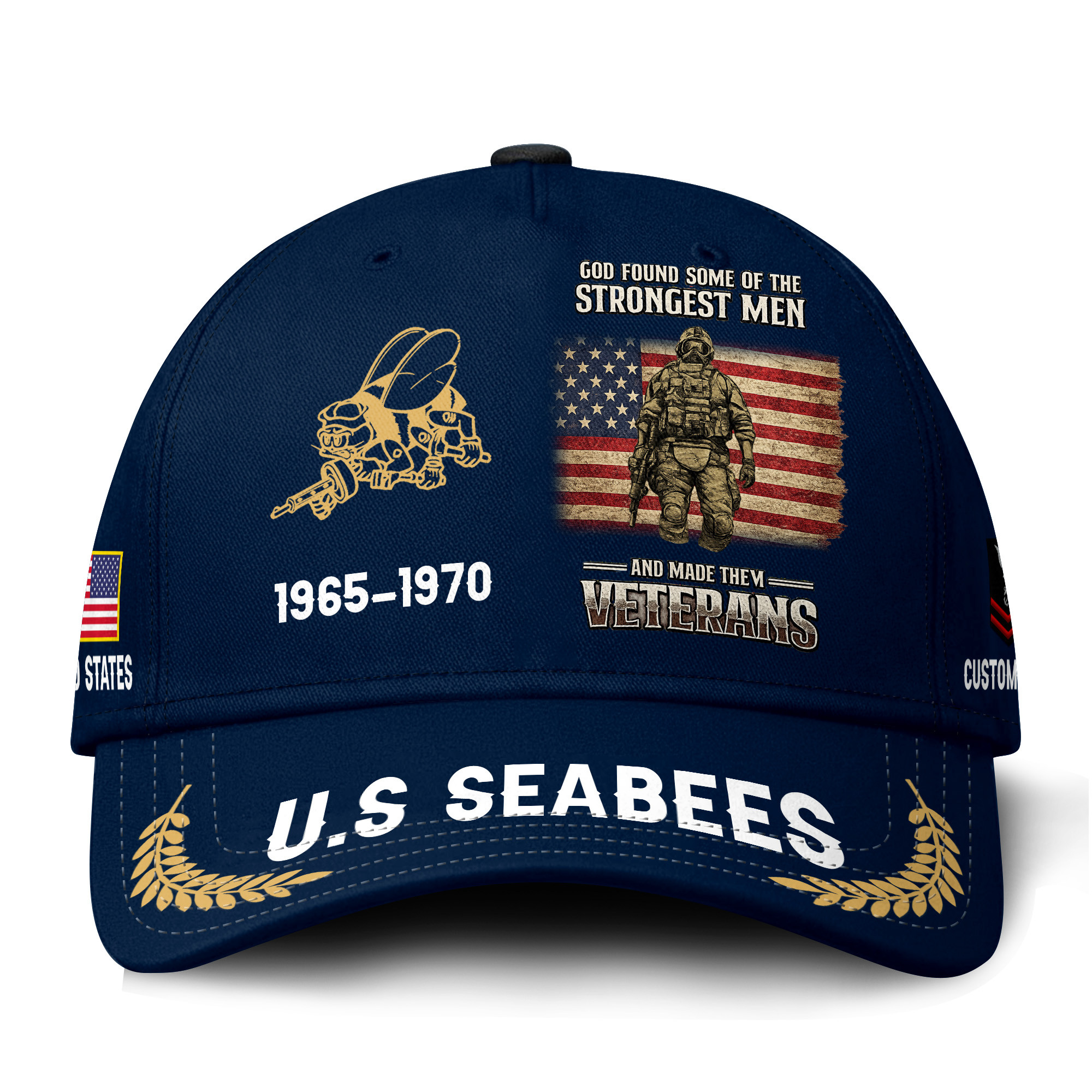 Premium Custom US Seabees Veteran Hat VPVC021309, Cap For Seabees Veteran, Gifts For Veterans Day, Father’s Day