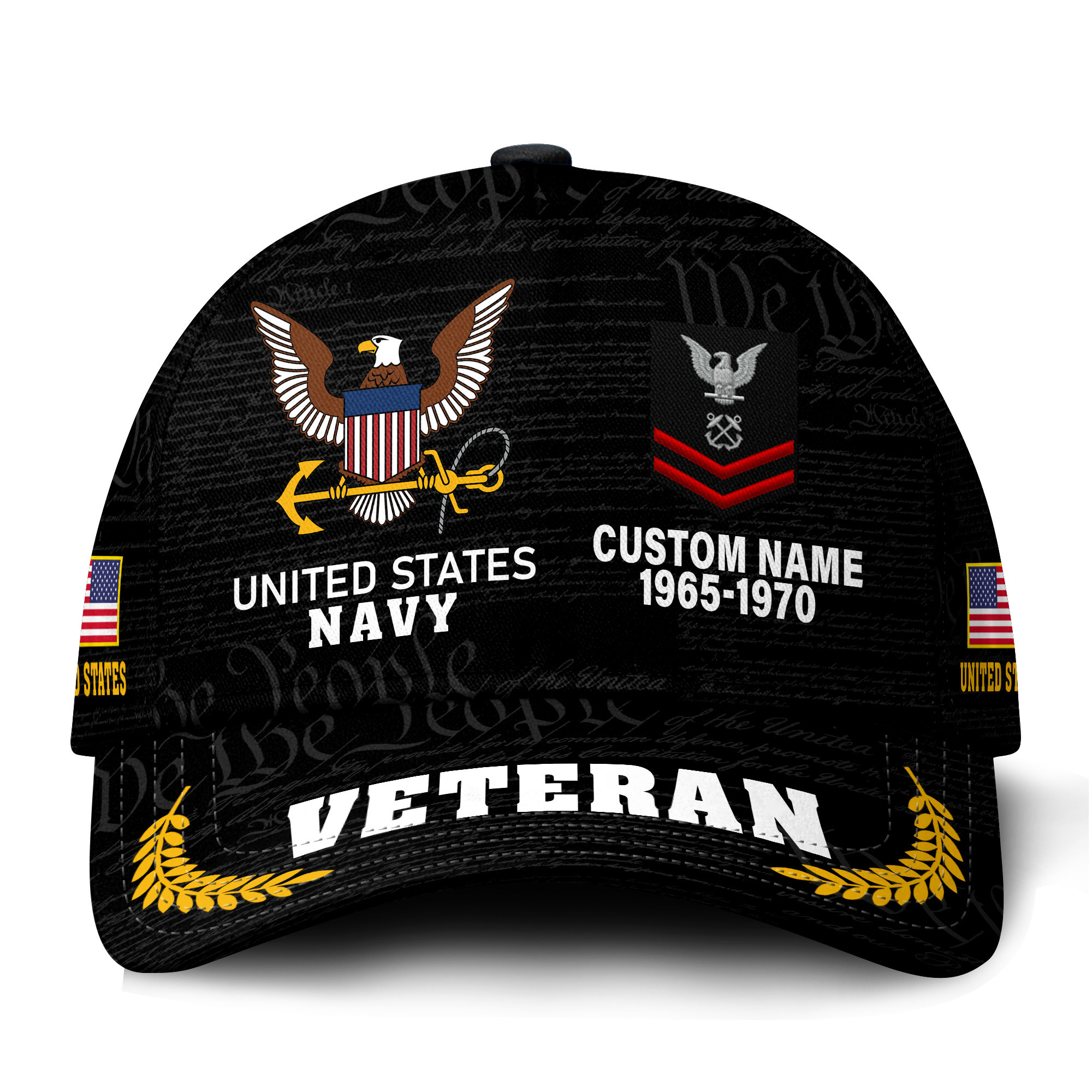 Premium Custom US Navy Veteran Hat VPVC021312, Cap For Navy Veterans, Gifts For Veterans Day, Father’s Day