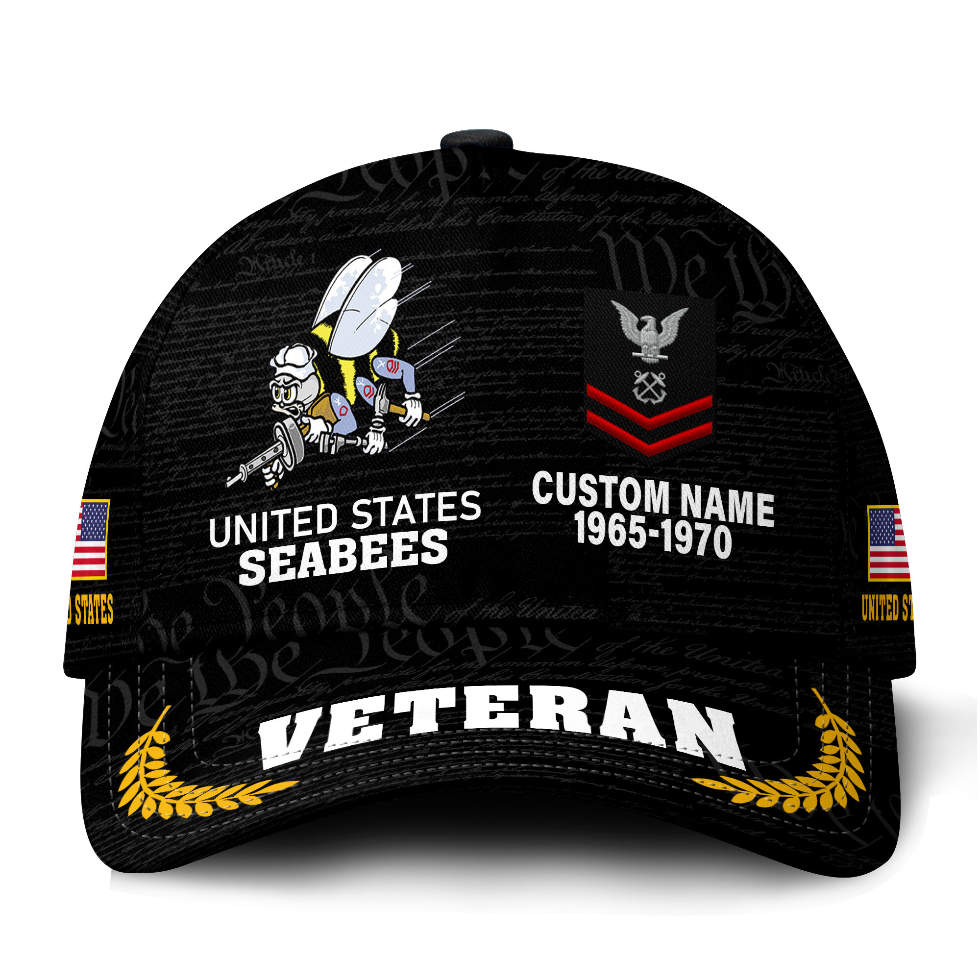 Premium Custom US Seabees Veteran Hat VPVC021319, Cap For Seabees Veteran, Gifts For Veterans Day, Father’s Day