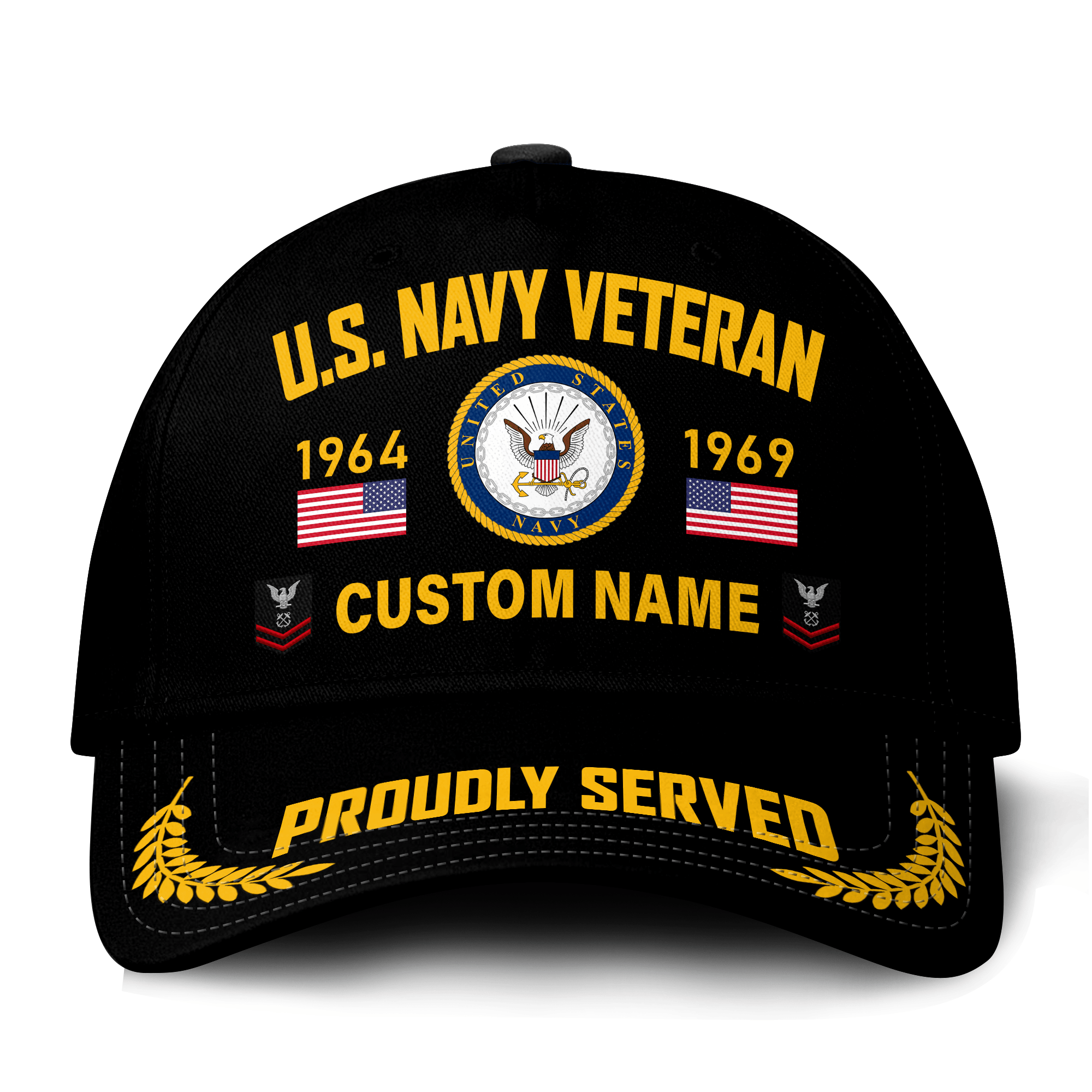Premium Custom US Navy Veteran Hat VPVC021332, Cap For Navy Veterans, Gifts For Veterans Day, Father’s Day