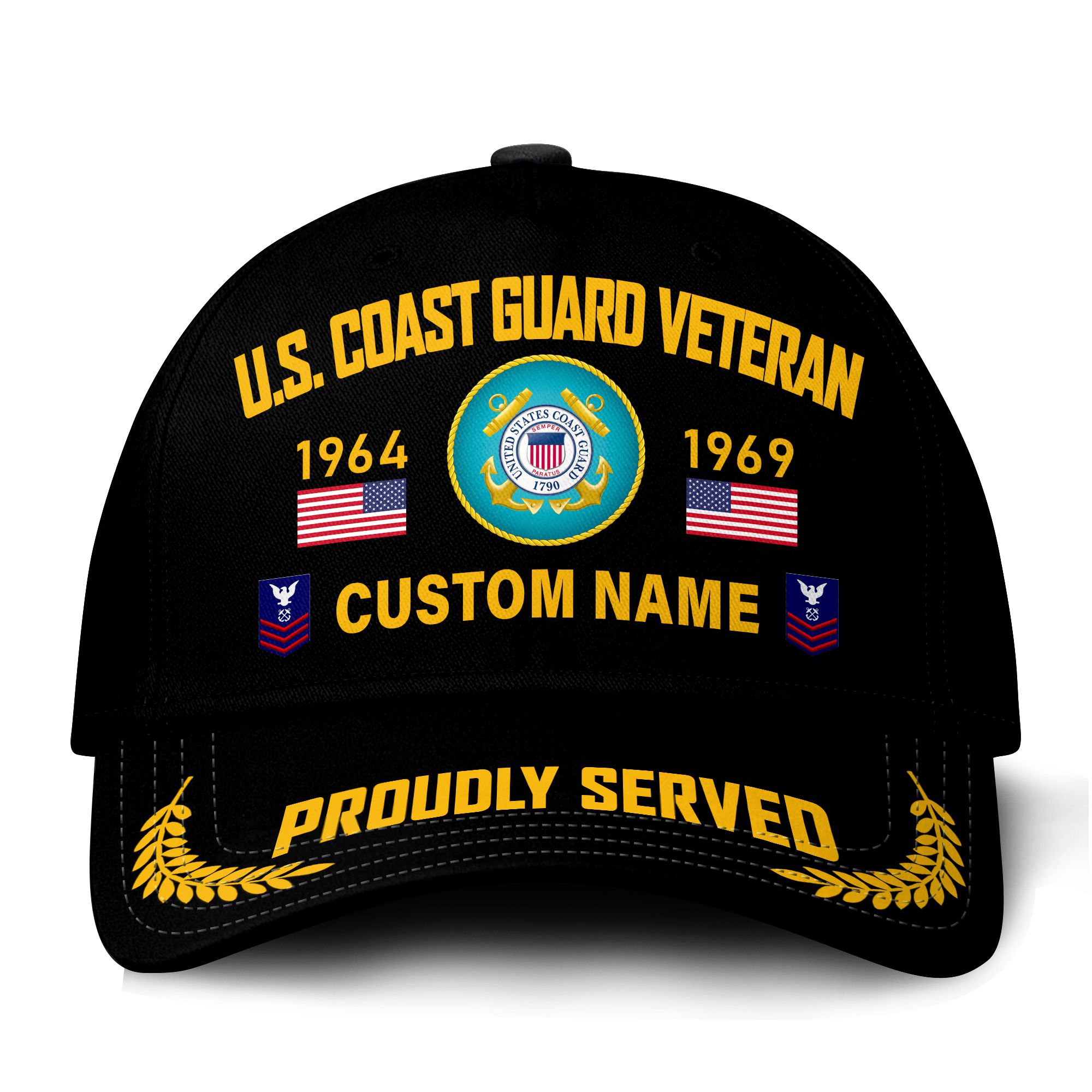 Premium Custom USCG Veteran Hat VPVC021335, Cap For Coast Guard Veterans, Gifts For Veterans Day, Father’s Day