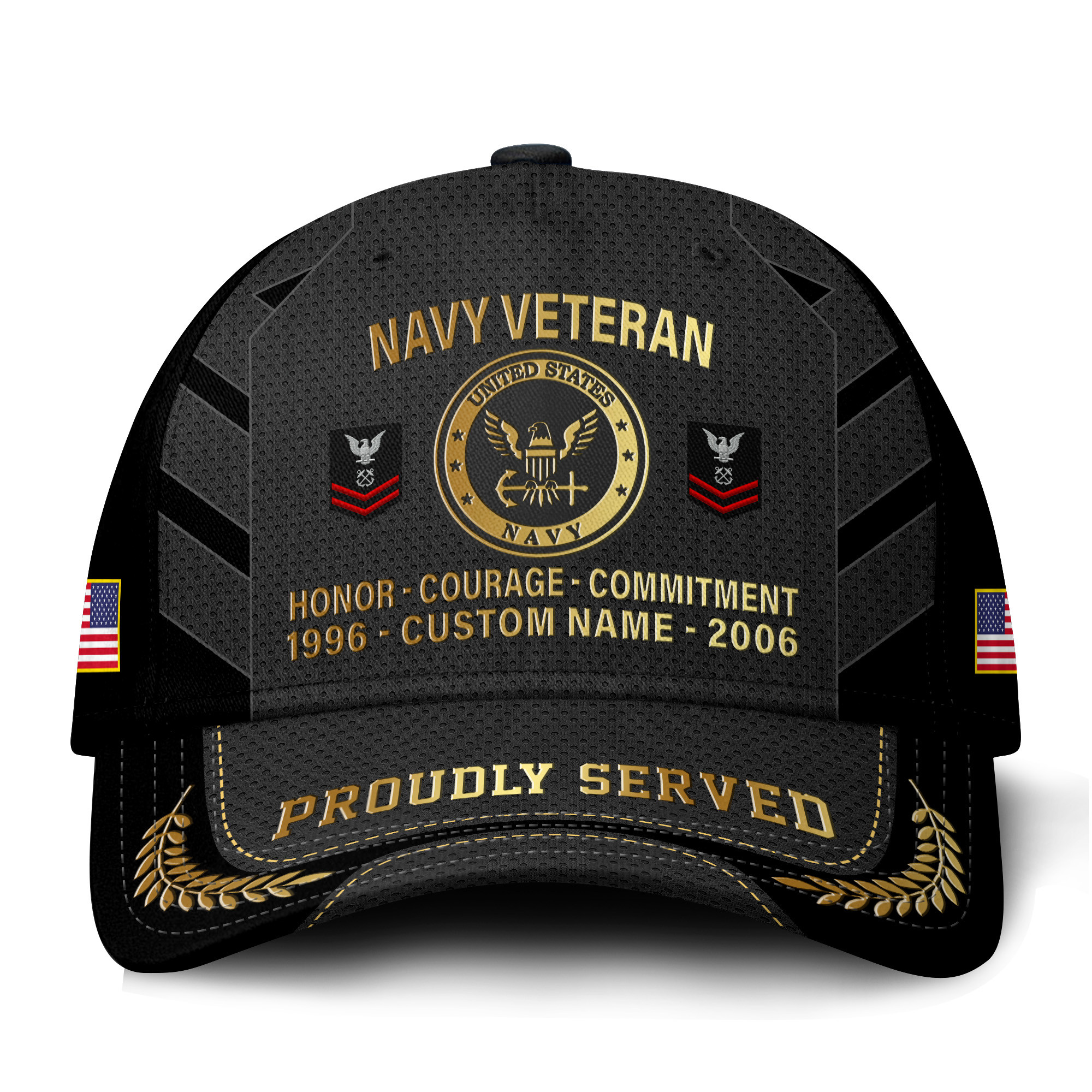 Premium Custom US Navy Veteran Hat VPVC021342, Cap For Navy Veterans, Gifts For Veterans Day, Father’s Day