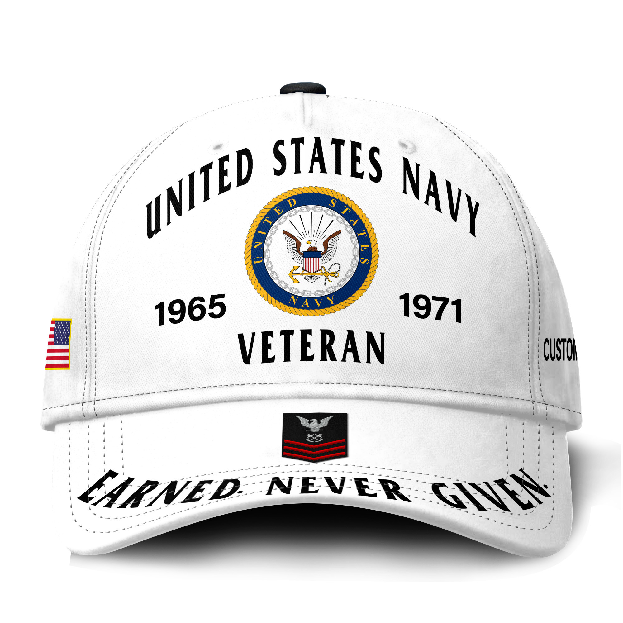 Premium Custom US Navy Veteran Hat VPVC021412, Cap For Navy Veterans, Gifts For Veterans Day, Father’s Day
