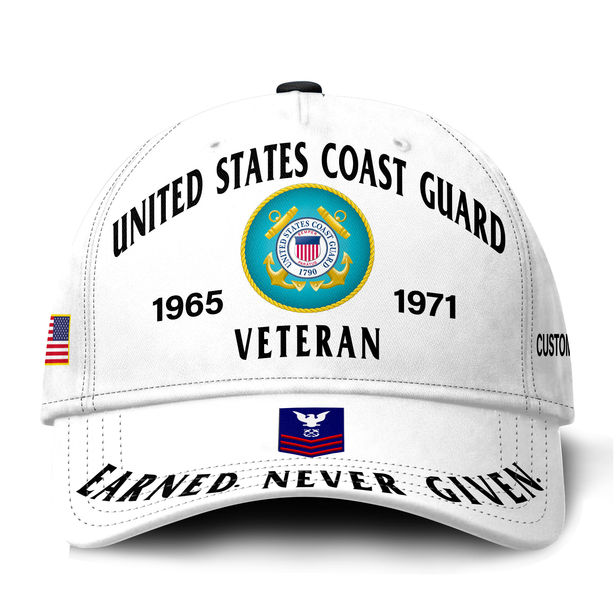 Premium Custom USCG Veteran Hat VPVC021415, Cap For Coast Guard Veterans, Gifts For Veterans Day, Father’s Day