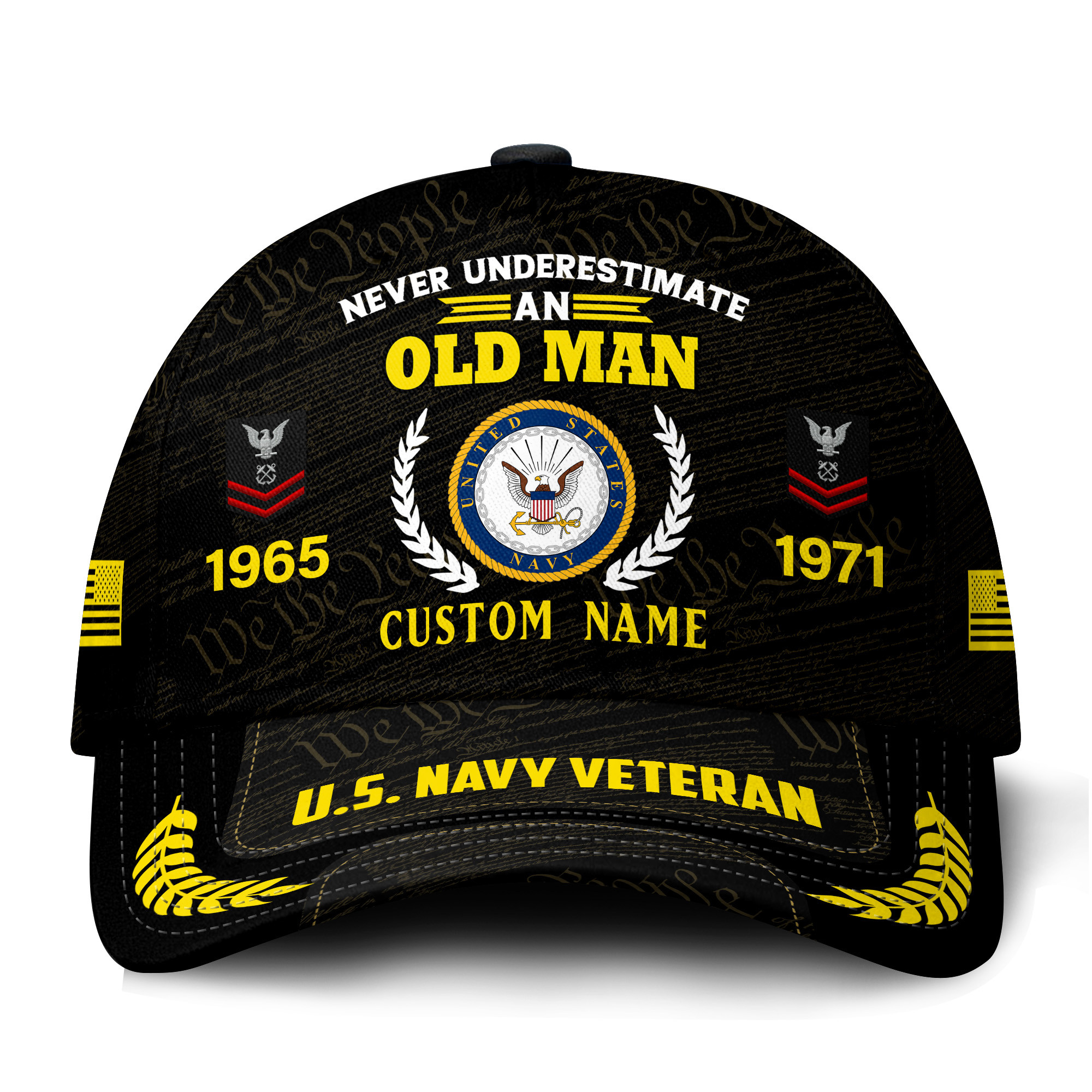 Premium Custom US Navy Veteran Hat VPVC021422, Cap For Navy Veterans, Gifts For Veterans Day, Father’s Day