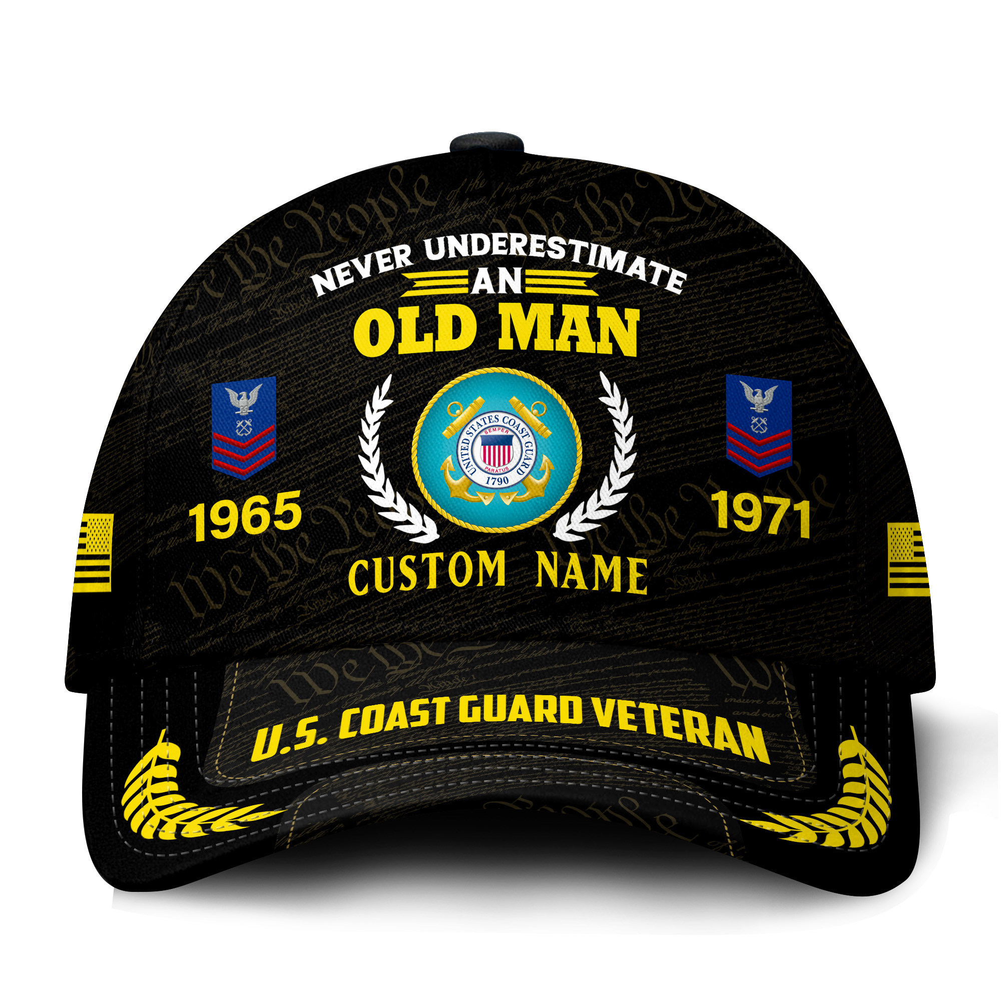Premium Custom USCG Veteran Hat VPVC021425, Cap For Coast Guard Veterans, Gifts For Veterans Day, Father’s Day