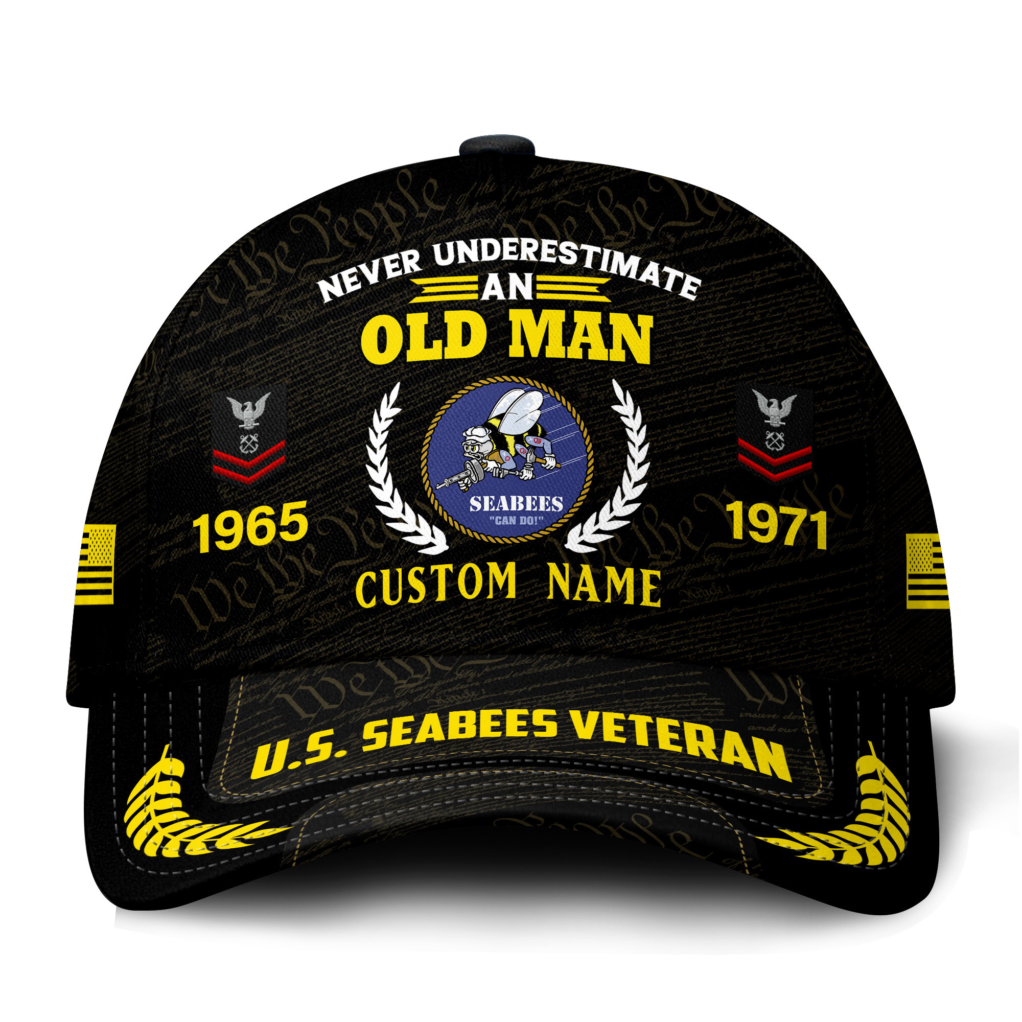 Premium Custom US Seabees Veteran Hat VPVC021429, Cap For Seabees Veteran, Gifts For Veterans Day, Father’s Day