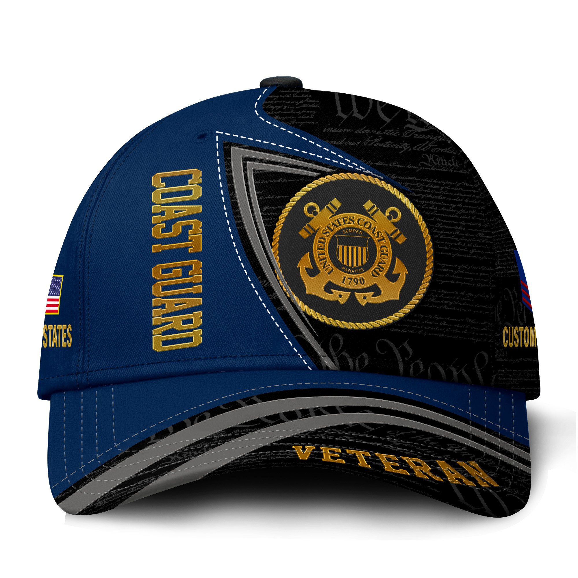 Premium Custom USCG Veteran Hat VPVC021435, Cap For Coast Guard Veterans, Gifts For Veterans Day, Father’s Day