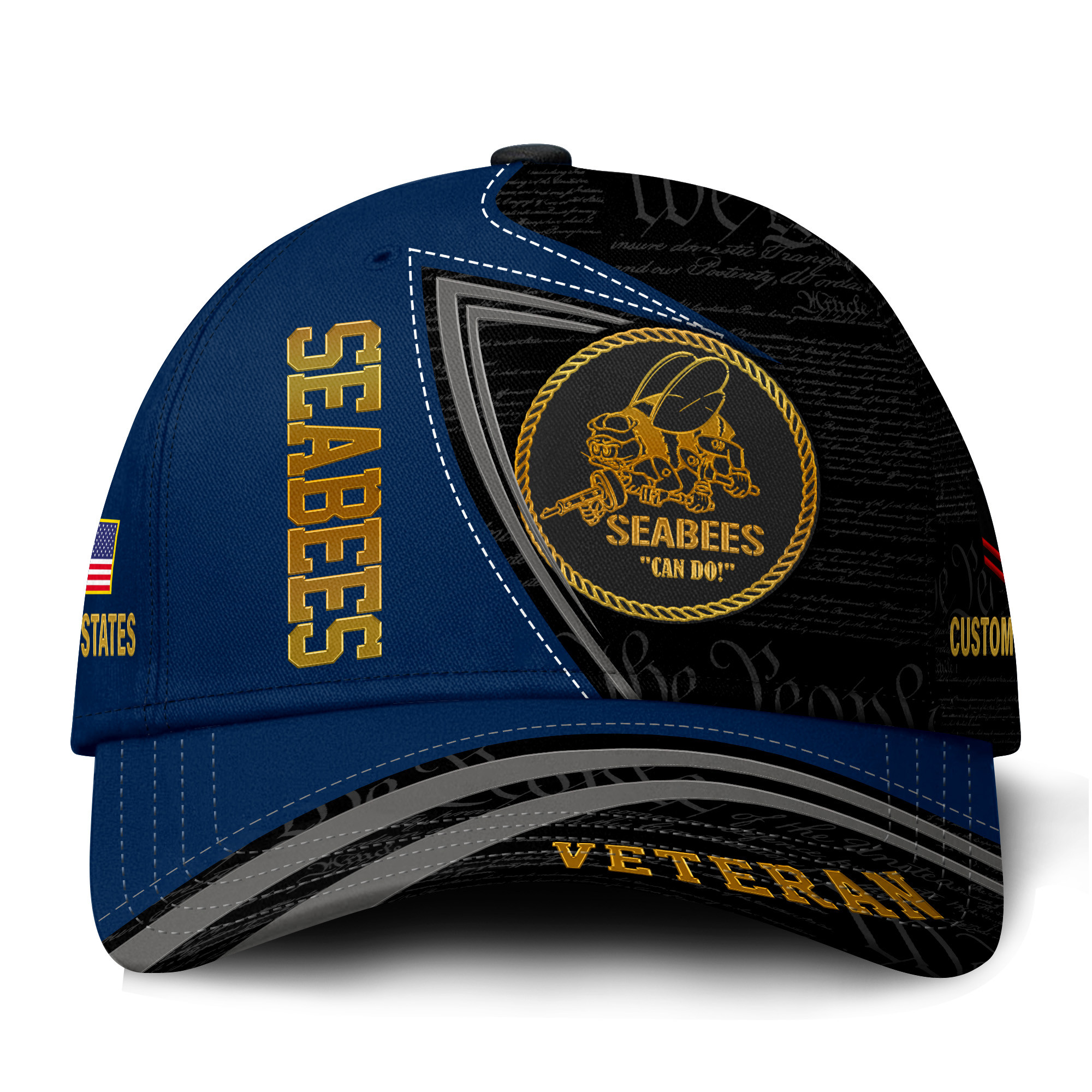 Premium Custom US Seabees Veteran Hat VPVC021439, Cap For Seabees Veteran, Gifts For Veterans Day, Father’s Day