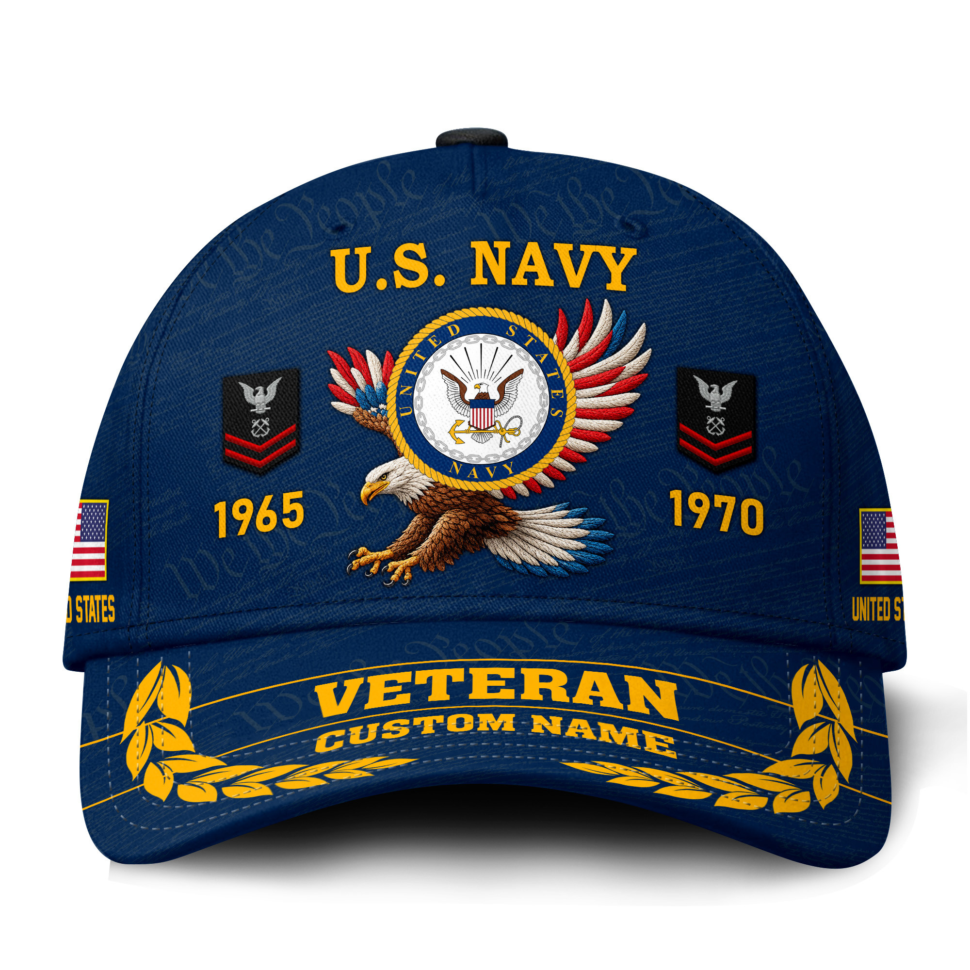 Premium Custom US Navy Veteran Hat VPVC021442, Cap For Navy Veterans, Gifts For Veterans Day, Father’s Day