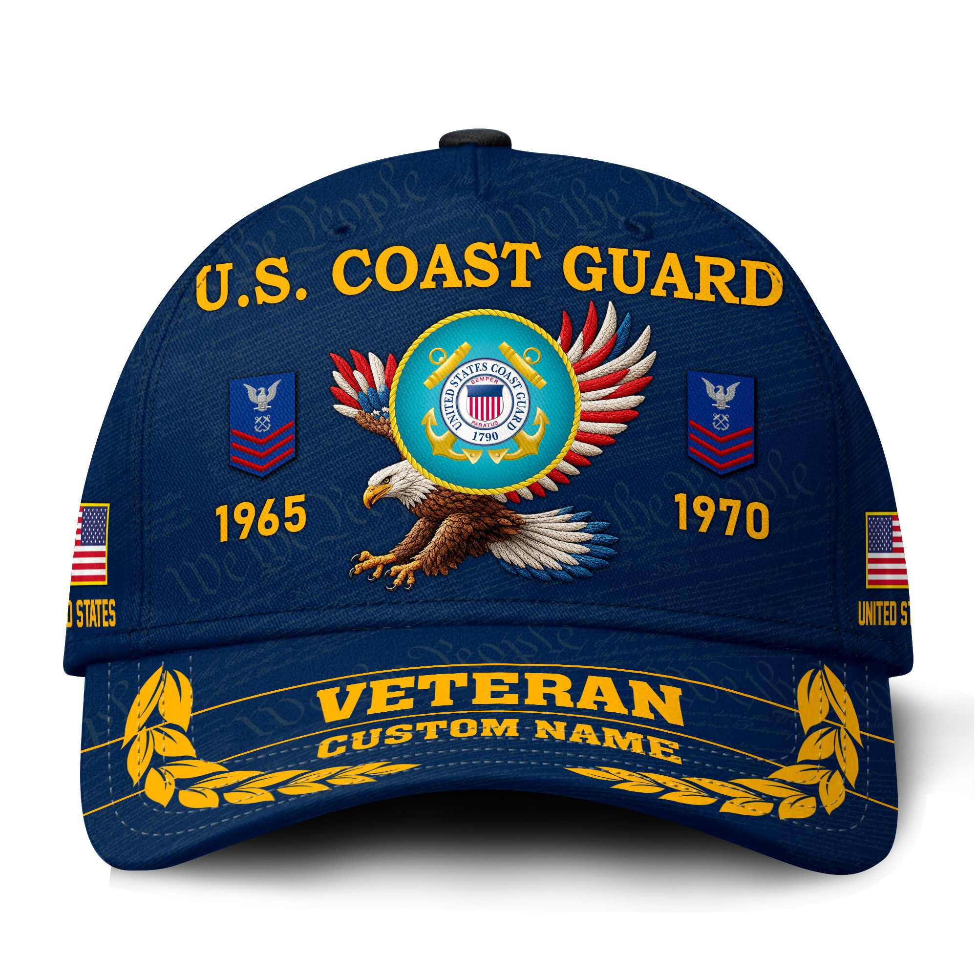 Premium Custom USCG Veteran Hat VPVC021445, Cap For Coast Guard Veterans, Gifts For Veterans Day, Father’s Day