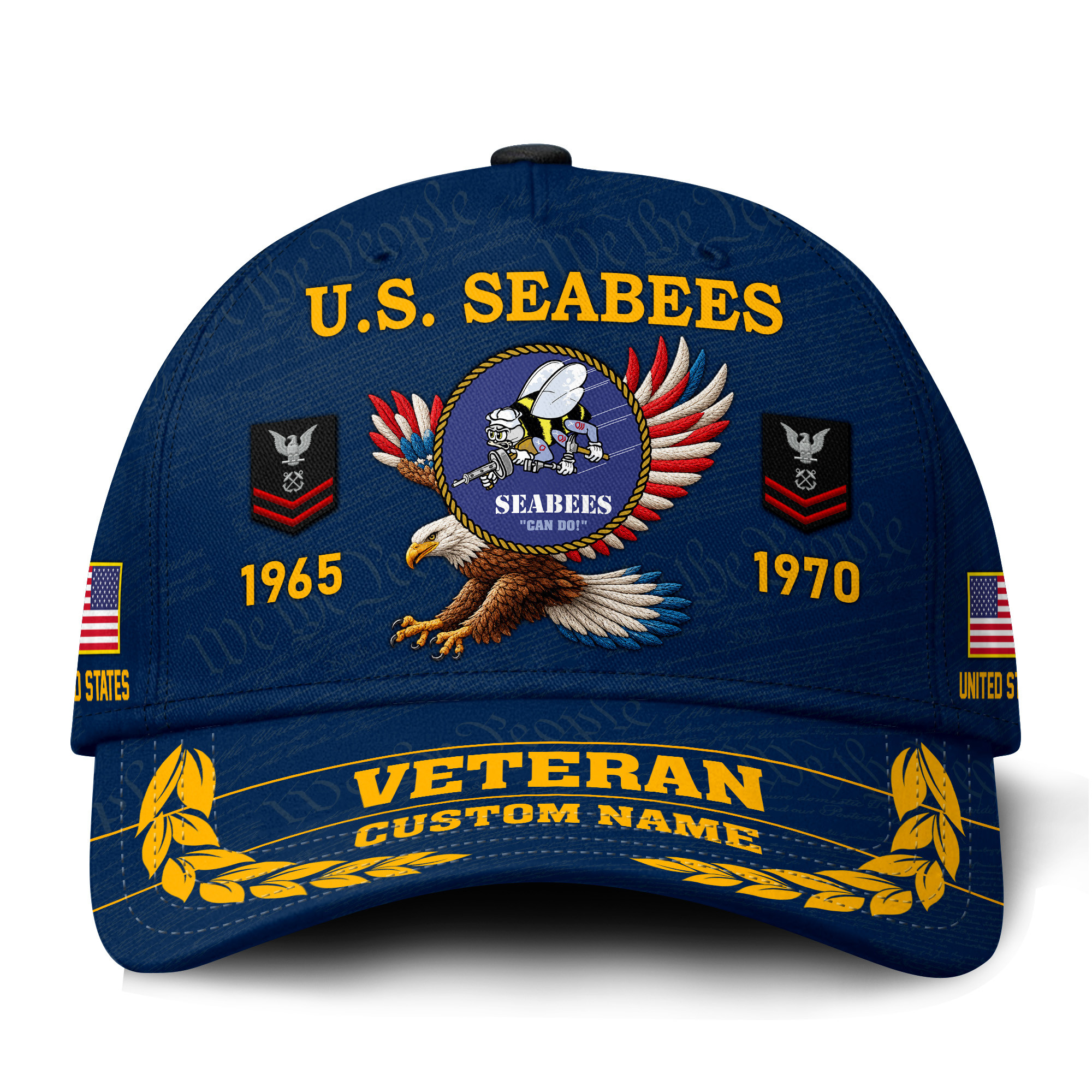 Premium Custom US Seabees Veteran Hat VPVC021449, Cap For Seabees Veteran, Gifts For Veterans Day, Father’s Day