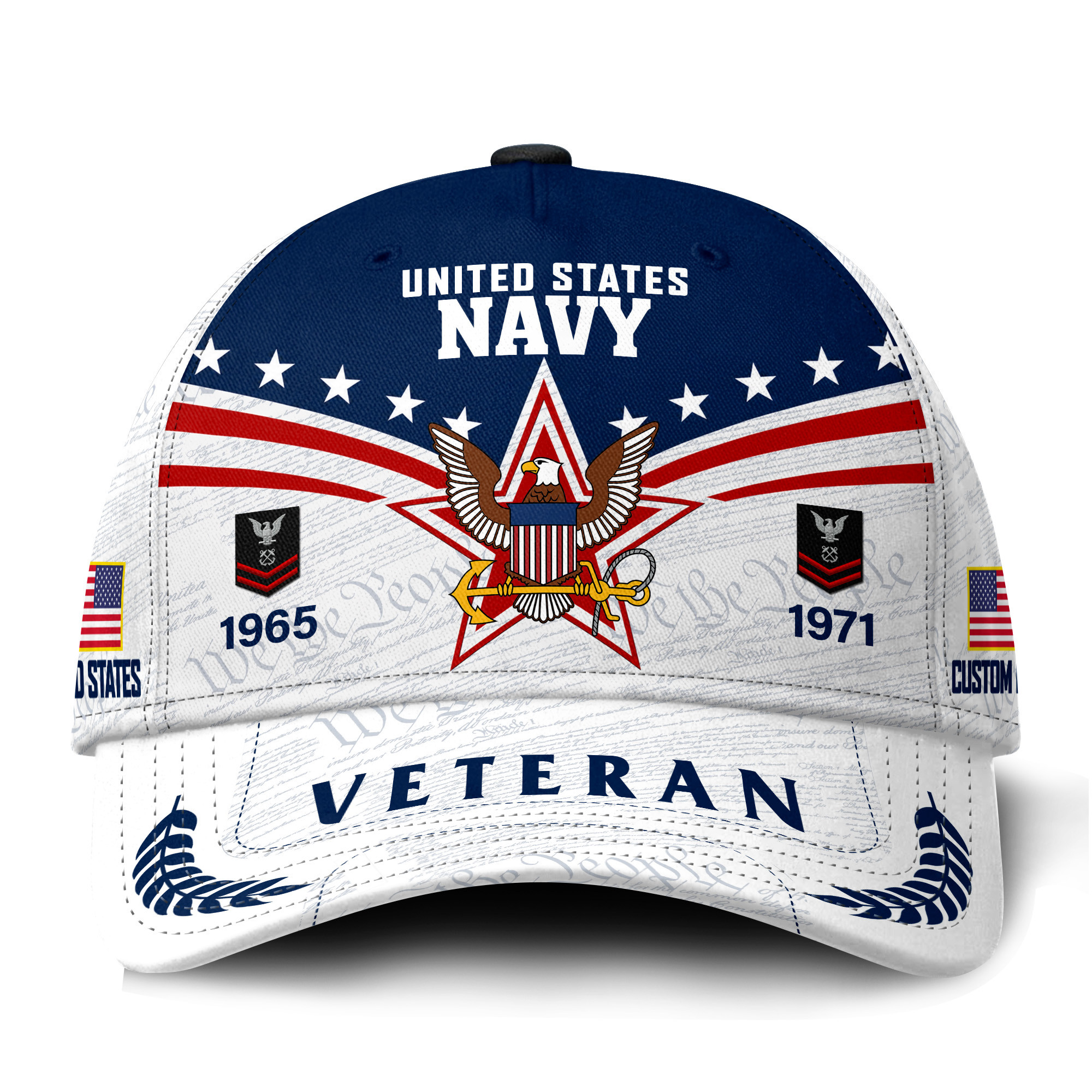 Premium Custom US Navy Veteran Hat VPVC021452, Cap For Navy Veterans, Gifts For Veterans Day, Father’s Day