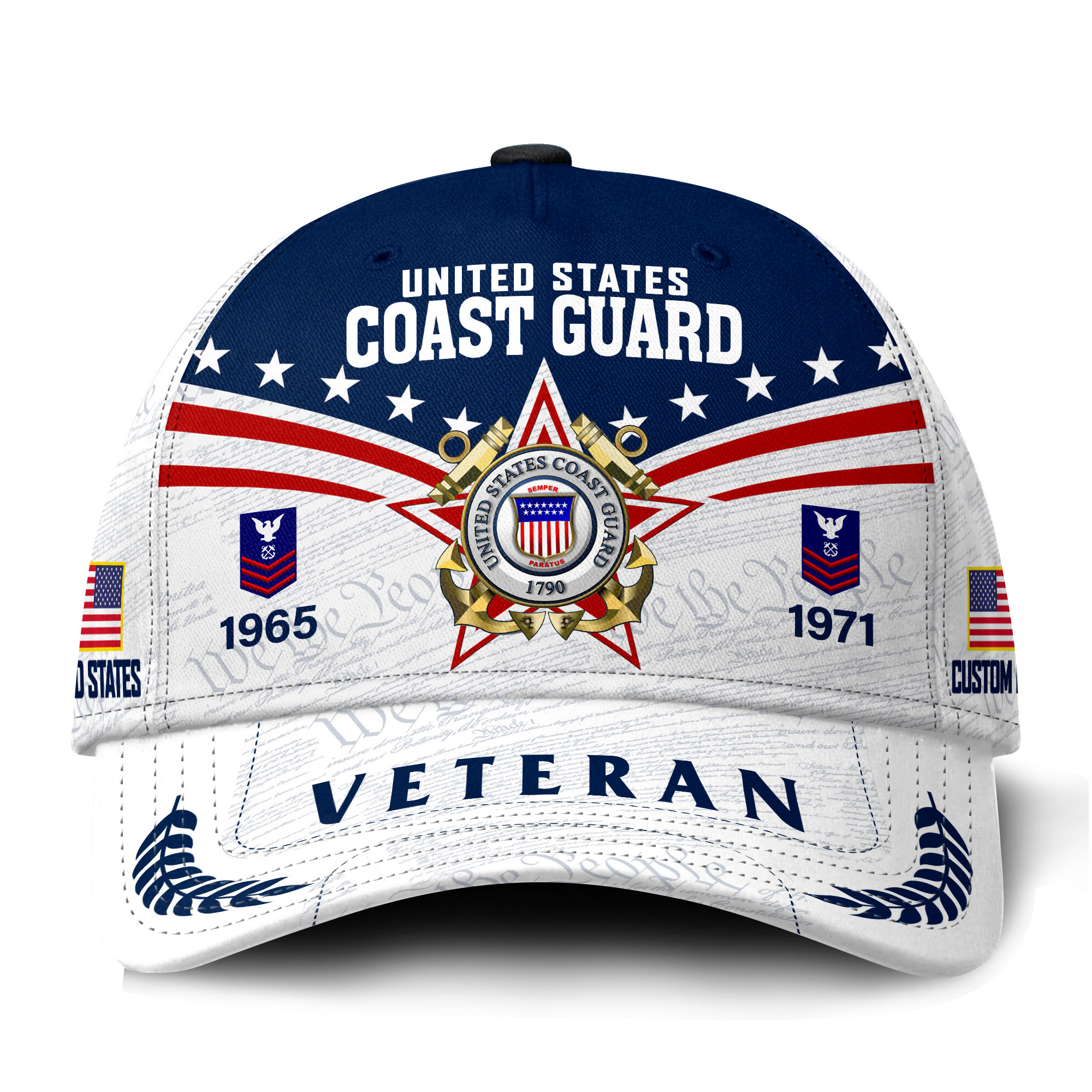 Premium Custom USCG Veteran Hat VPVC021455, Cap For Coast Guard Veterans, Gifts For Veterans Day, Father’s Day