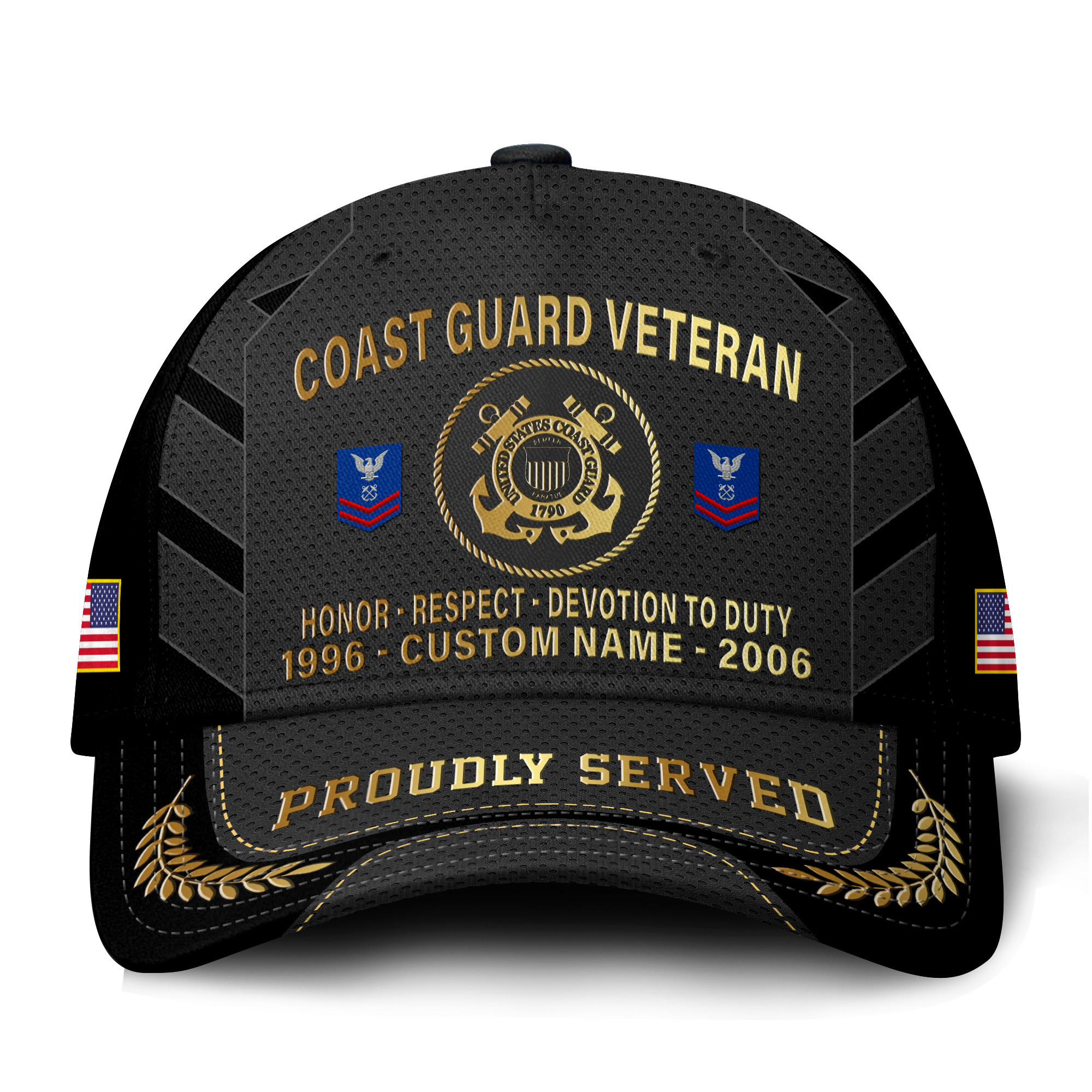 Premium Custom USCG Veteran Hat VPVC021345, Cap For Coast Guard Veterans, Gifts For Veterans Day, Father’s Day
