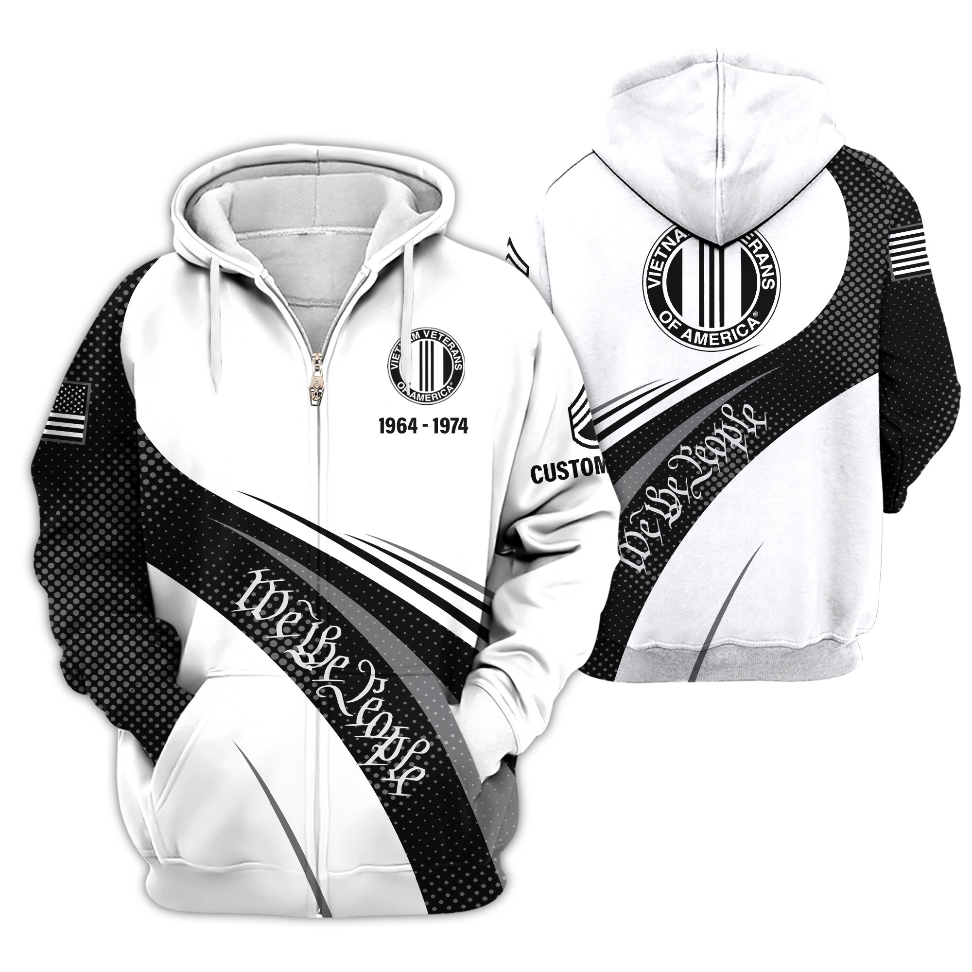 Premium Custom Vietnam Veteran Zip Up Hoodie VPVC609086, Gifts For Vietnam Veteran, Gifts For Veterans Day