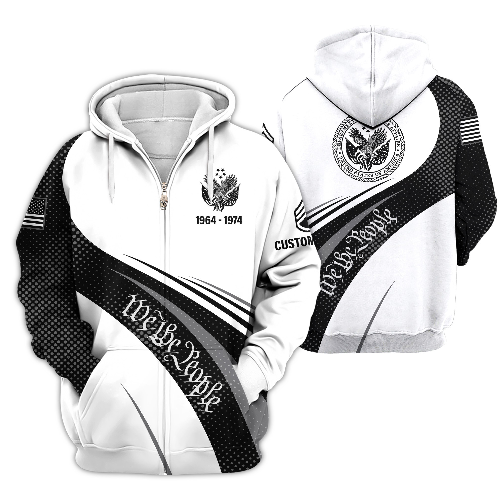 Premium Custom US Veteran Zip Up Hoodie VPVC609087, Gifts For US Veteran, Gifts For Veterans Day