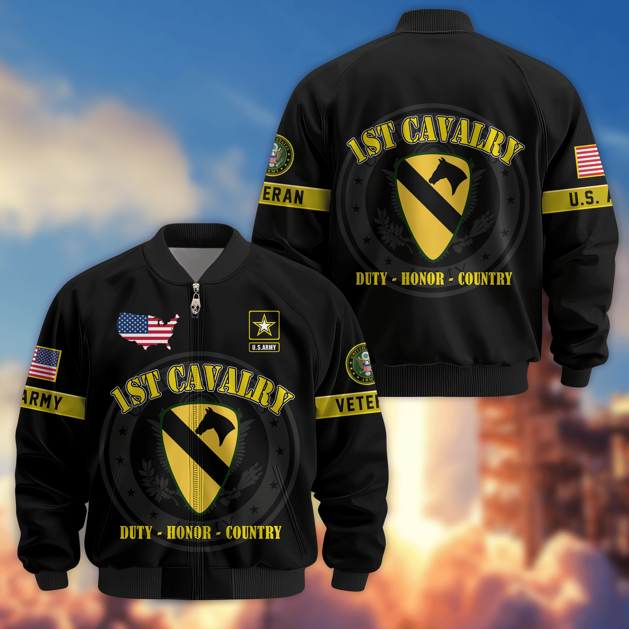 Premium 1st Cavalry Division Bomber Jacket VPVC800121, Gifts For Army Veteran, Gifts For Father’s Day, Veterans Day