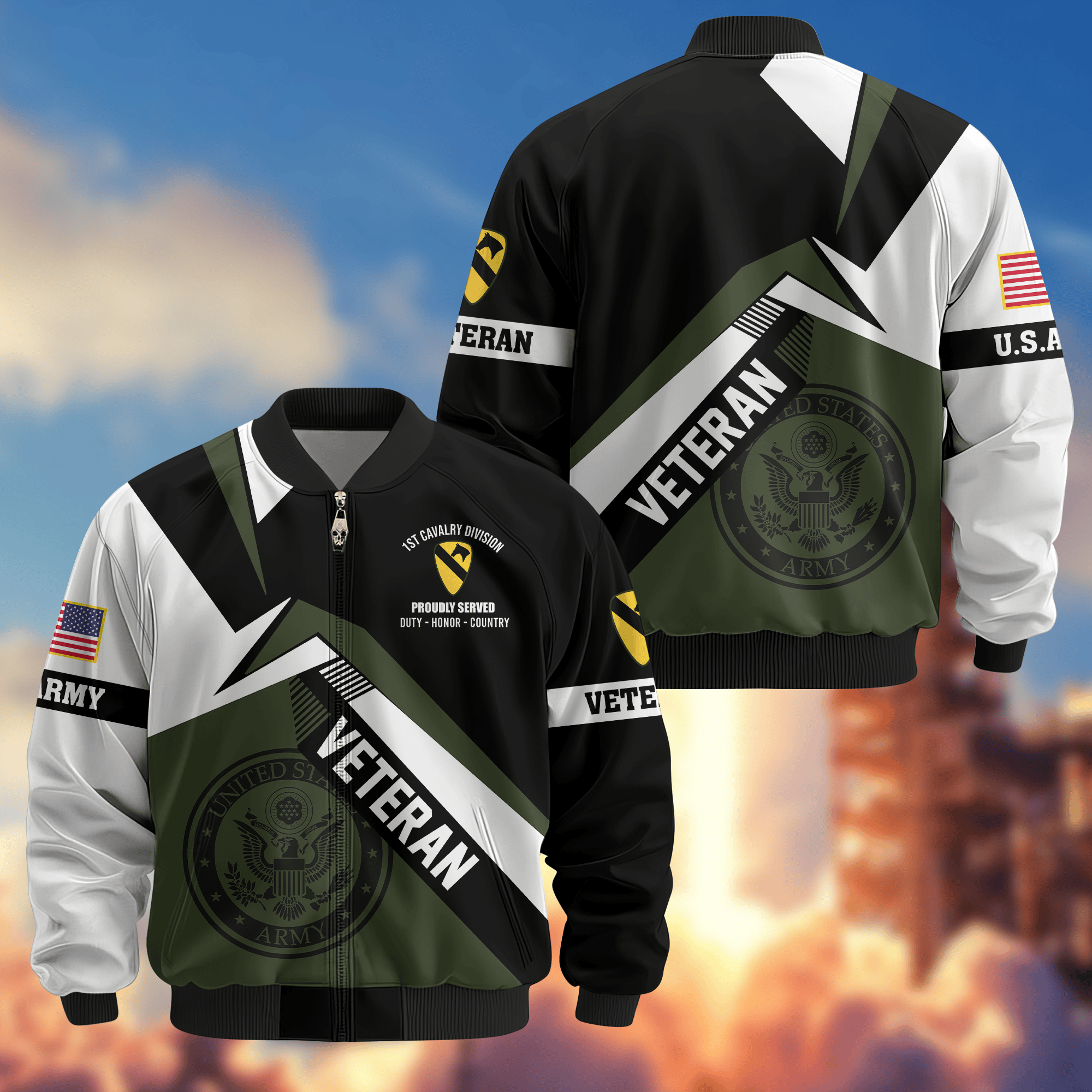 Premium 1st Cavalry Division Bomber Jacket VPVC800141, Gifts For Army Veteran, Gifts For Father’s Day, Veterans Day