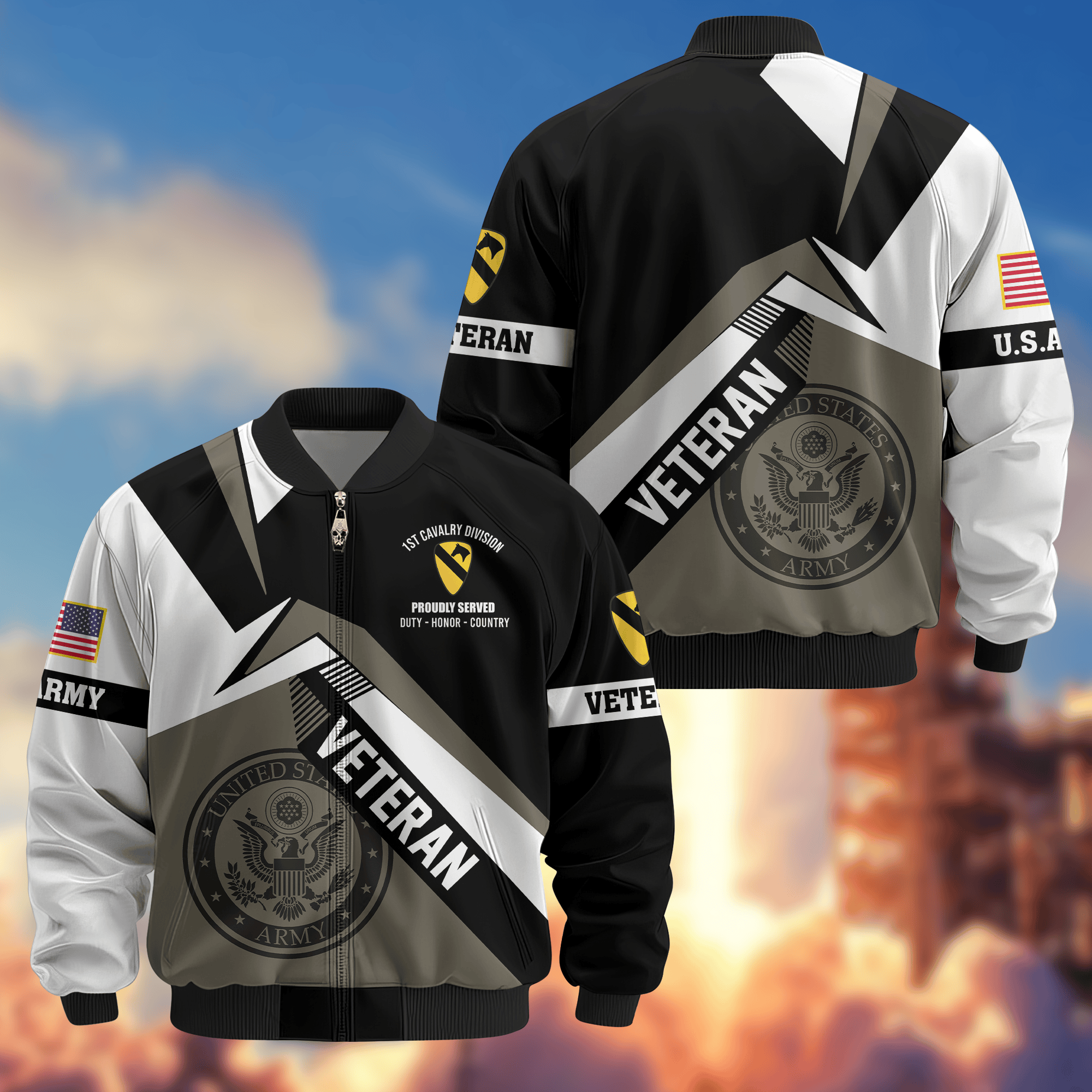 Premium 1st Cavalry Division Bomber Jacket VPVC800142, Gifts For Army Veteran, Gifts For Father’s Day, Veterans Day