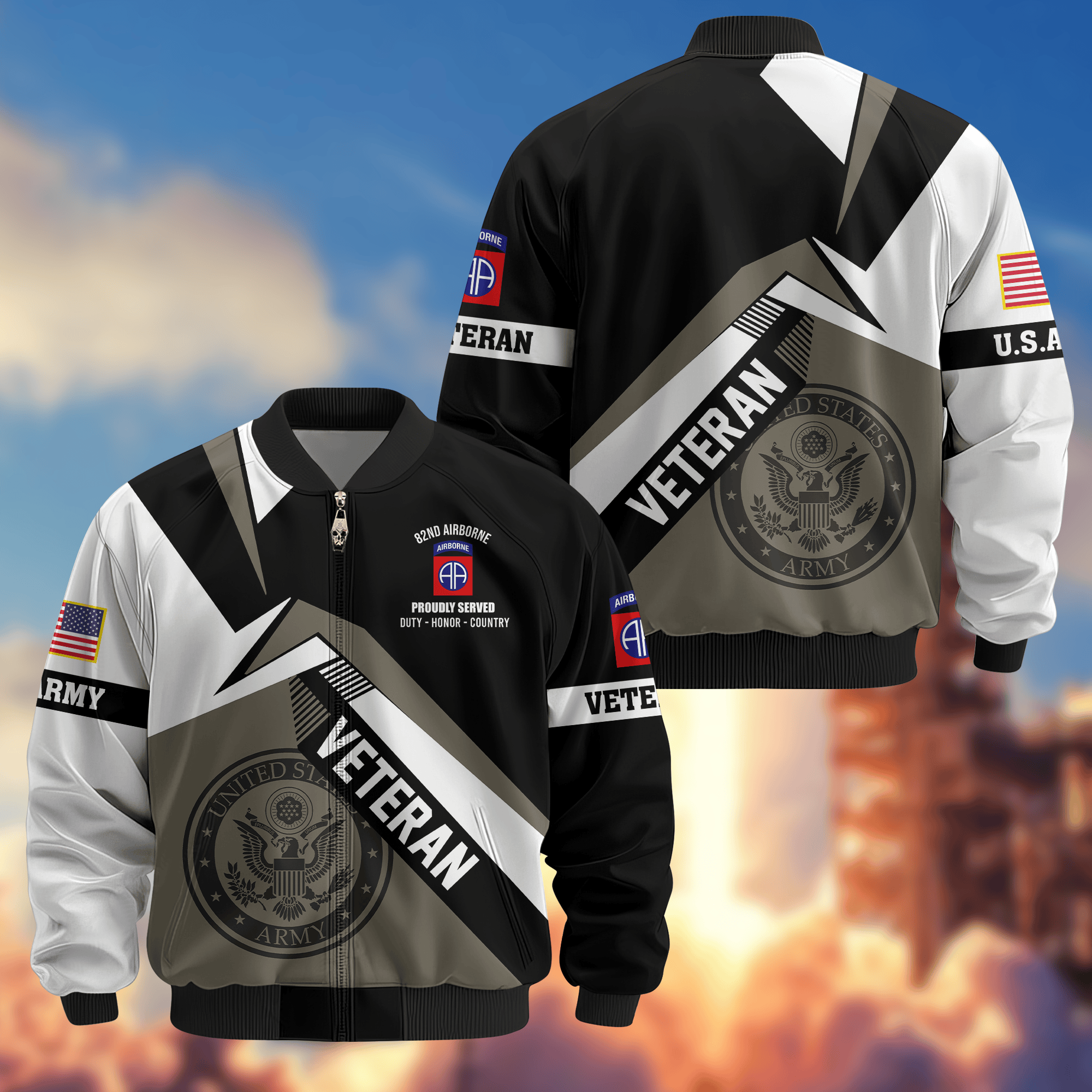 Premium 82nd Airborne Bomber Jacket VPVC800144, Gifts For Army Veteran, Gifts For Father’s Day, Veterans Day