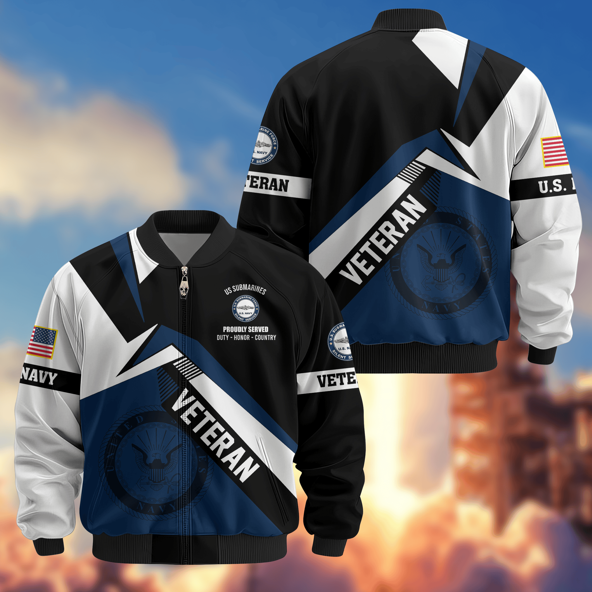 Premium US Submarine Bomber Jacket VPVC800147, Gifts For Army Veteran, Gifts For Father’s Day, Veterans Day