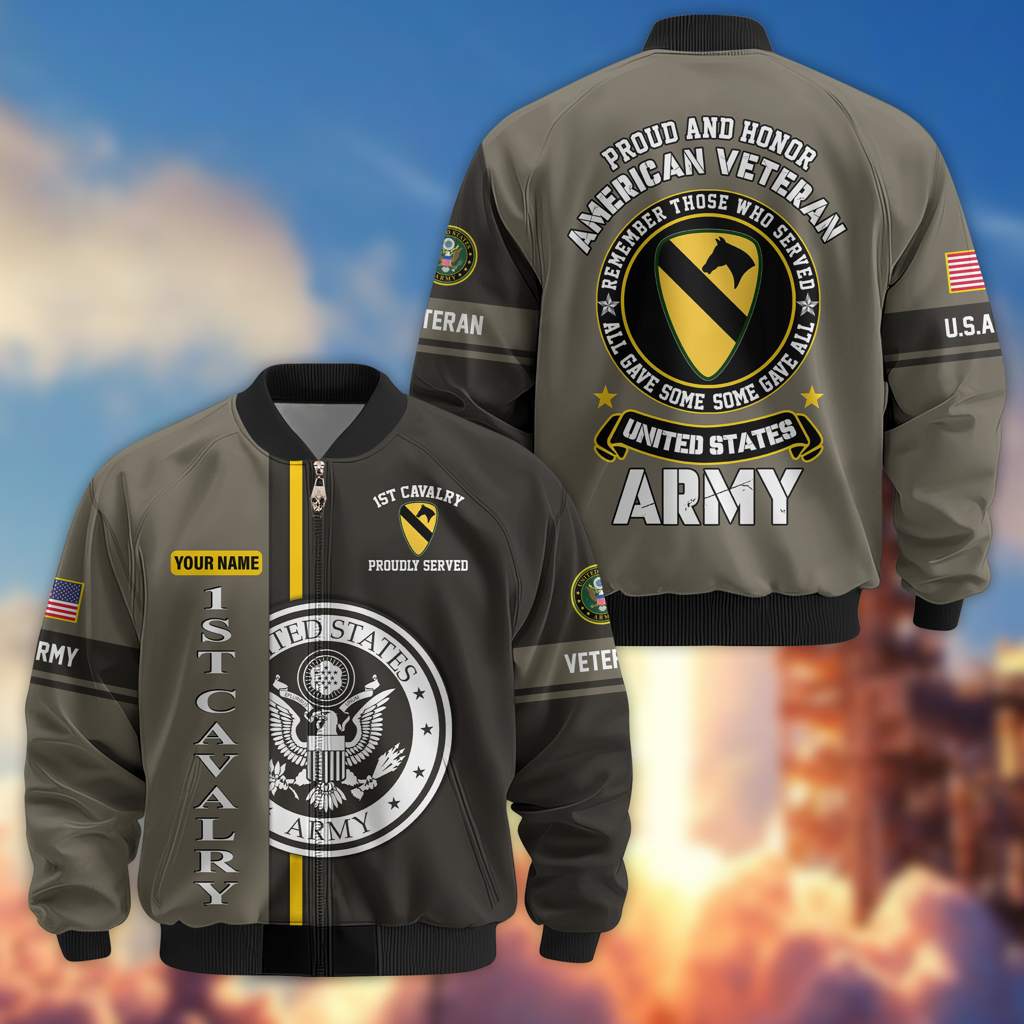 Premium 1st Cavalry Division Bomber Jacket VPVC800162, Gifts For Army Veteran, Gifts For Father’s Day, Veterans Day