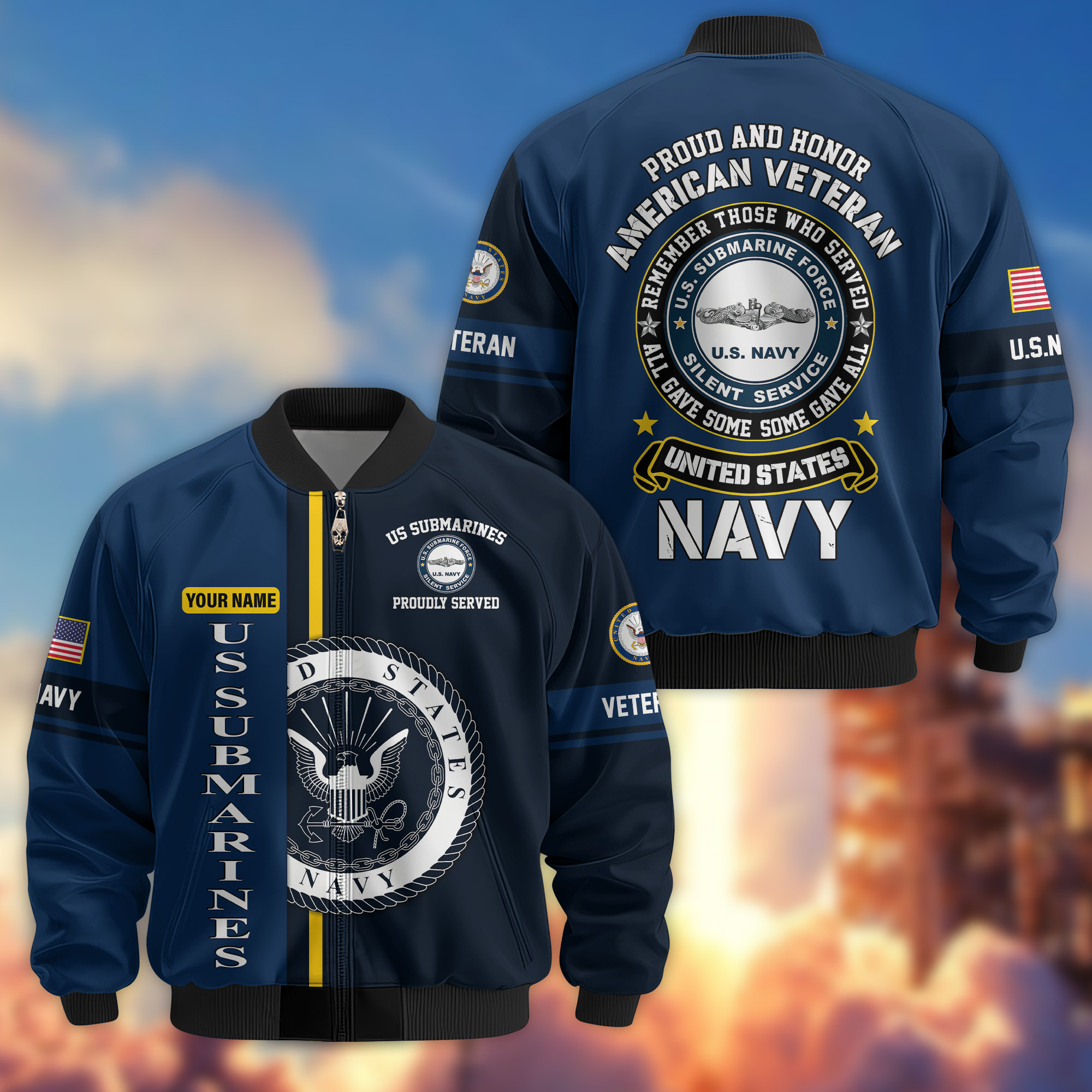 Premium US Submarine Bomber Jacket VPVC800167, Gifts For Army Veteran, Gifts For Father’s Day, Veterans Day