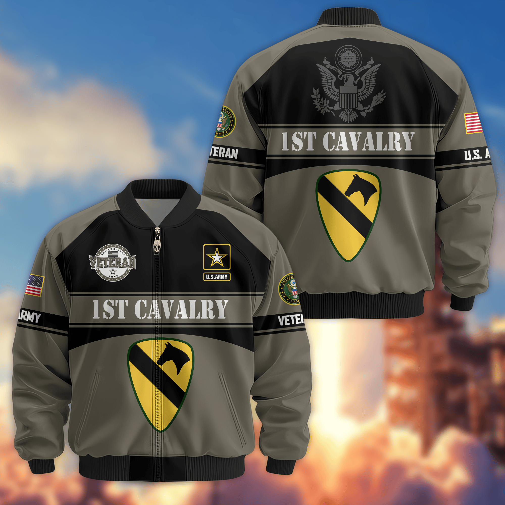 Premium 1st Cavalry Division Bomber Jacket VPVC800182, Gifts For Army Veteran, Gifts For Father’s Day, Veterans Day