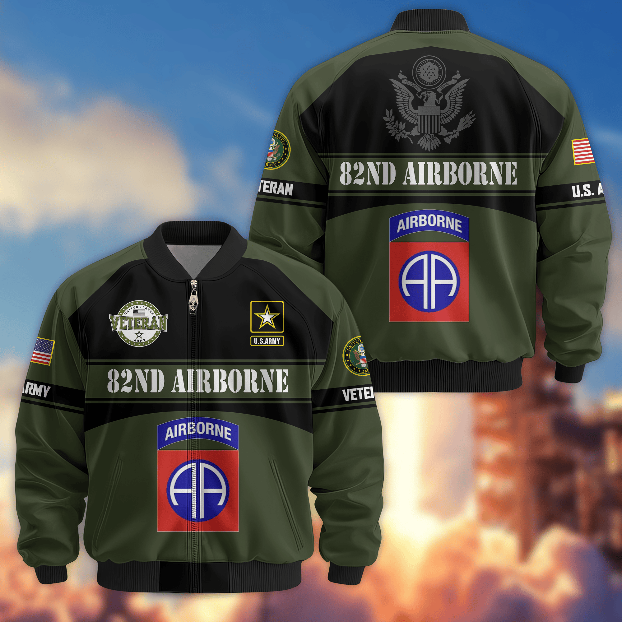 Premium 82nd Airborne Bomber Jacket VPVC800183, Gifts For Army Veteran, Gifts For Father’s Day, Veterans Day